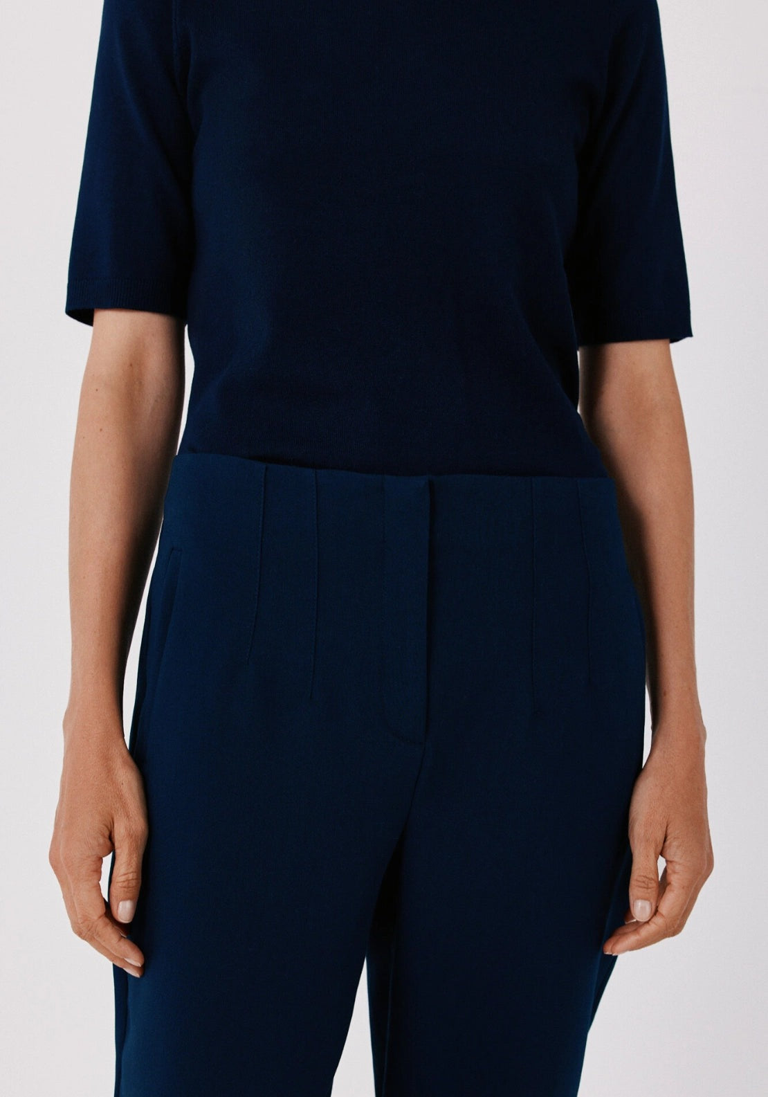 Tailored Slim Fit Trousers - Navy