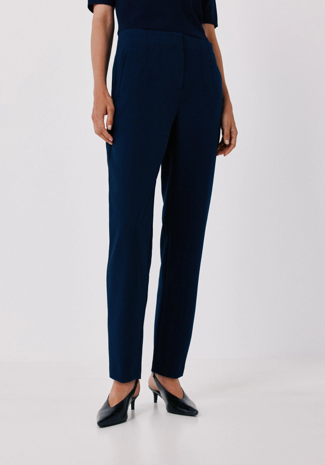 Tailored Slim Fit Trousers - Navy