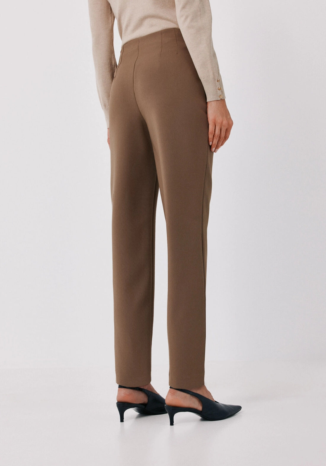 Tailored Slim Fit Trousers - Beige