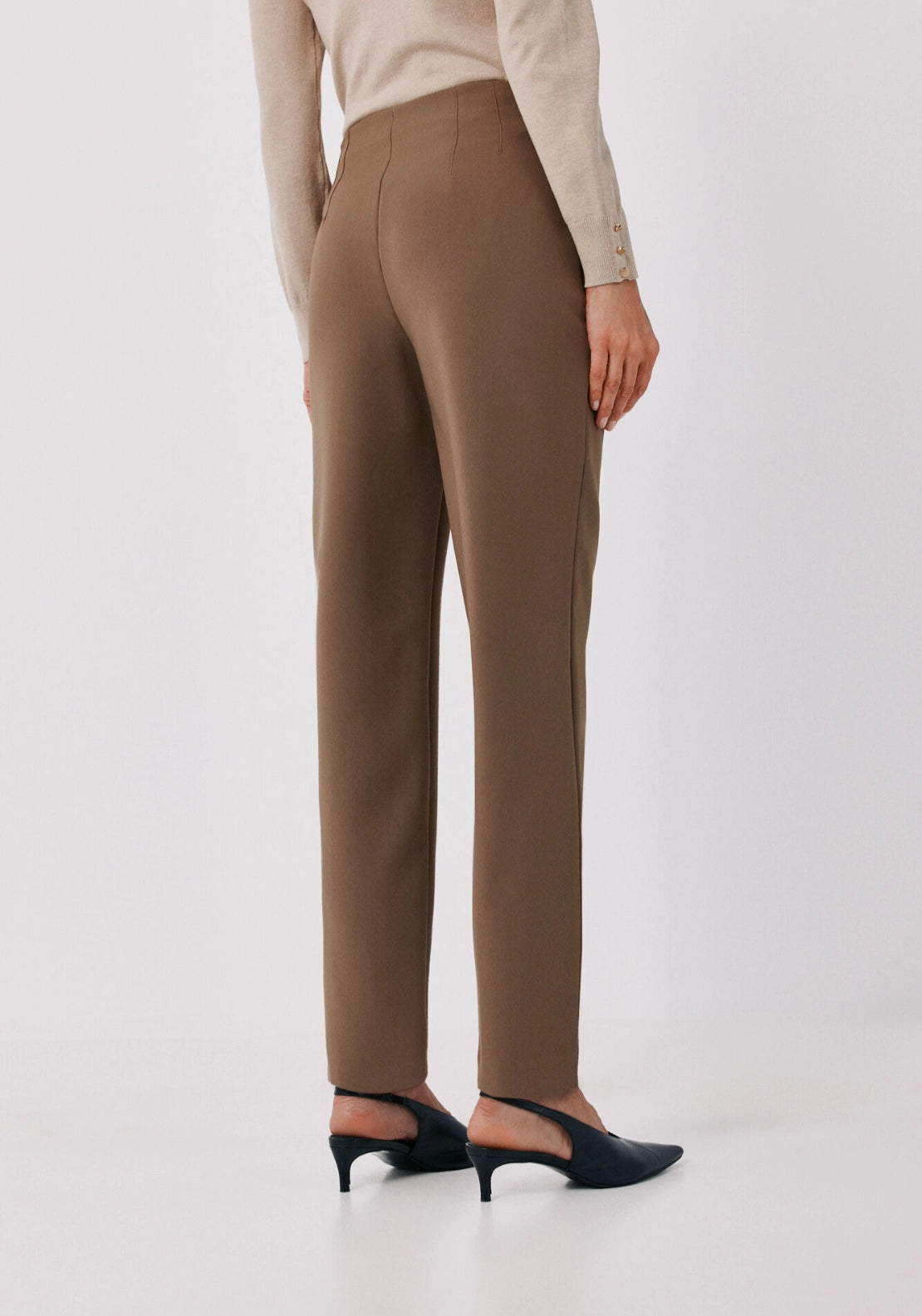Tailored Slim Fit Trousers - Beige