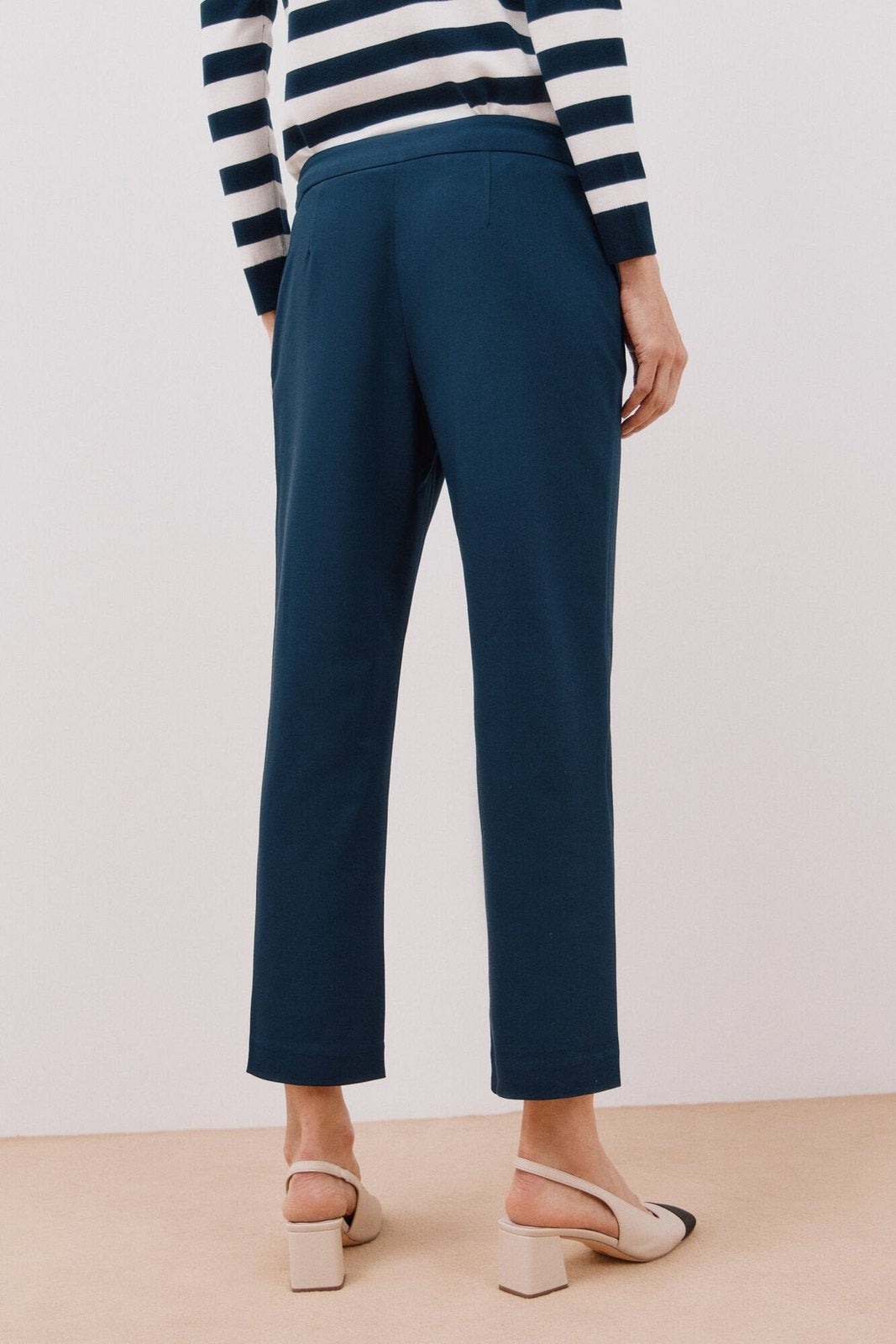 Cortefiel Button trousers - Navy 3 Shaws Department Stores