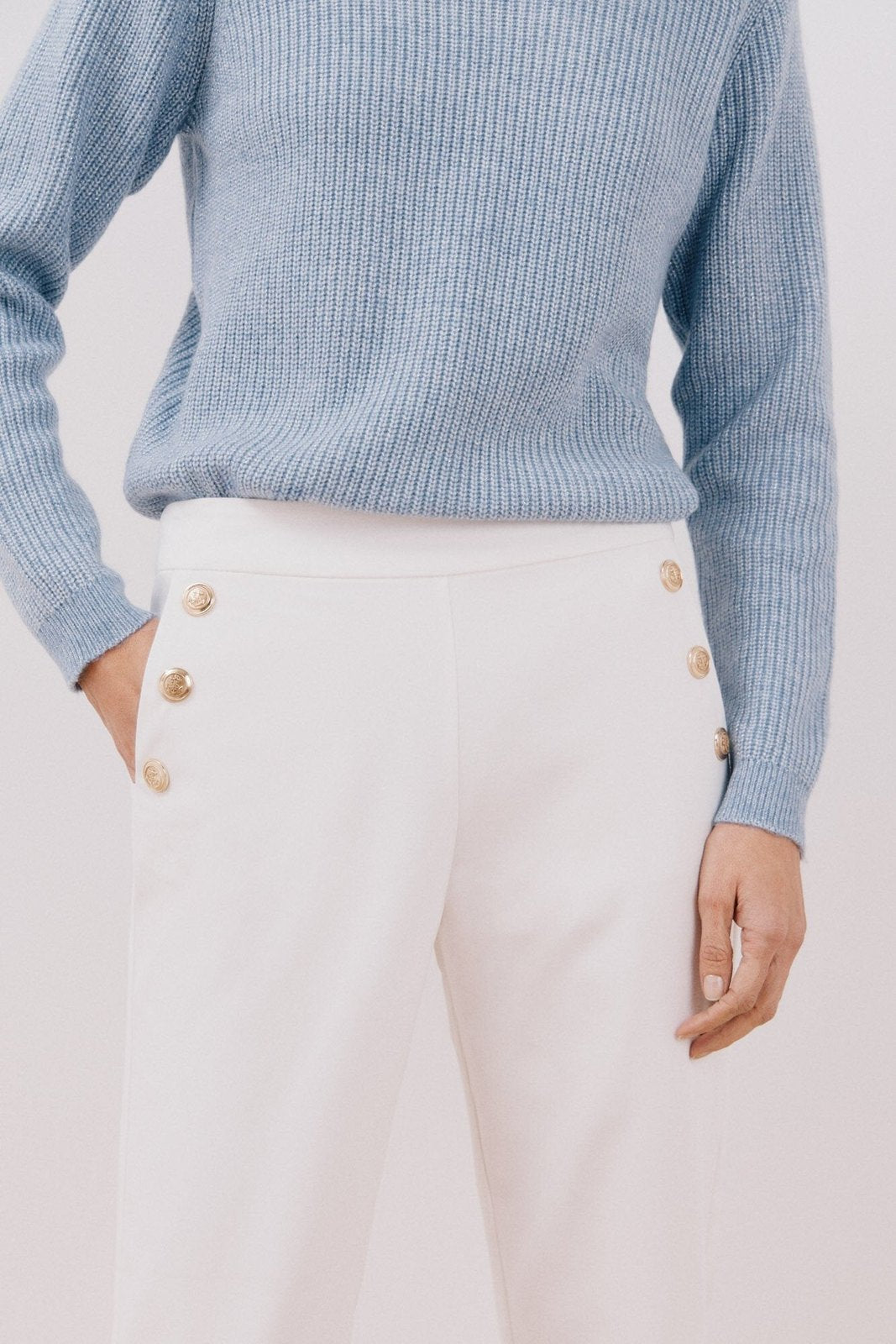 Cortefiel Button trousers - Ivory 5 Shaws Department Stores