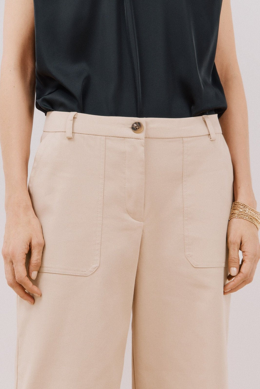 Cortefiel Trousers With Front Pockets - Beige 5 Shaws Department Stores