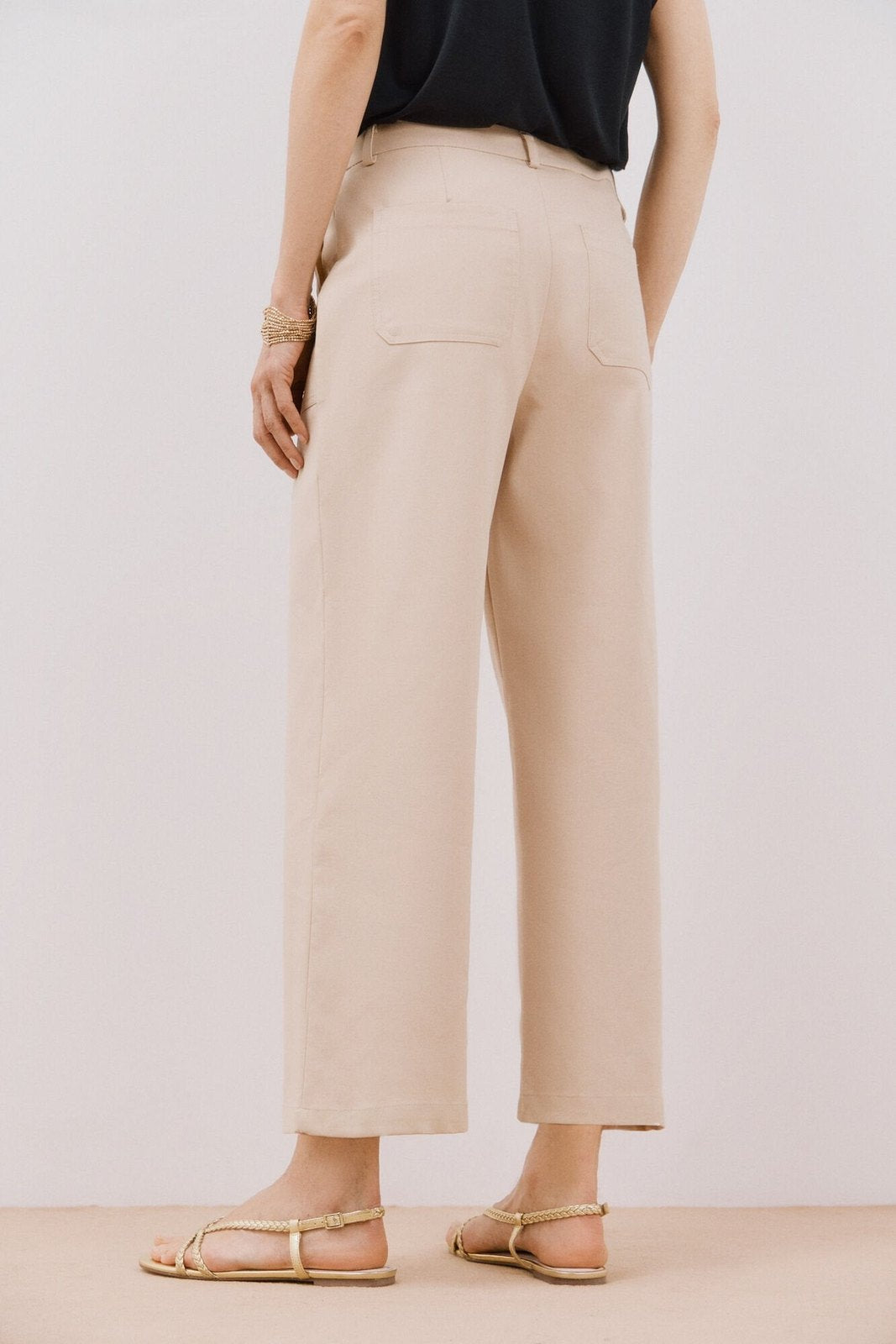 Cortefiel Trousers With Front Pockets - Beige 2 Shaws Department Stores
