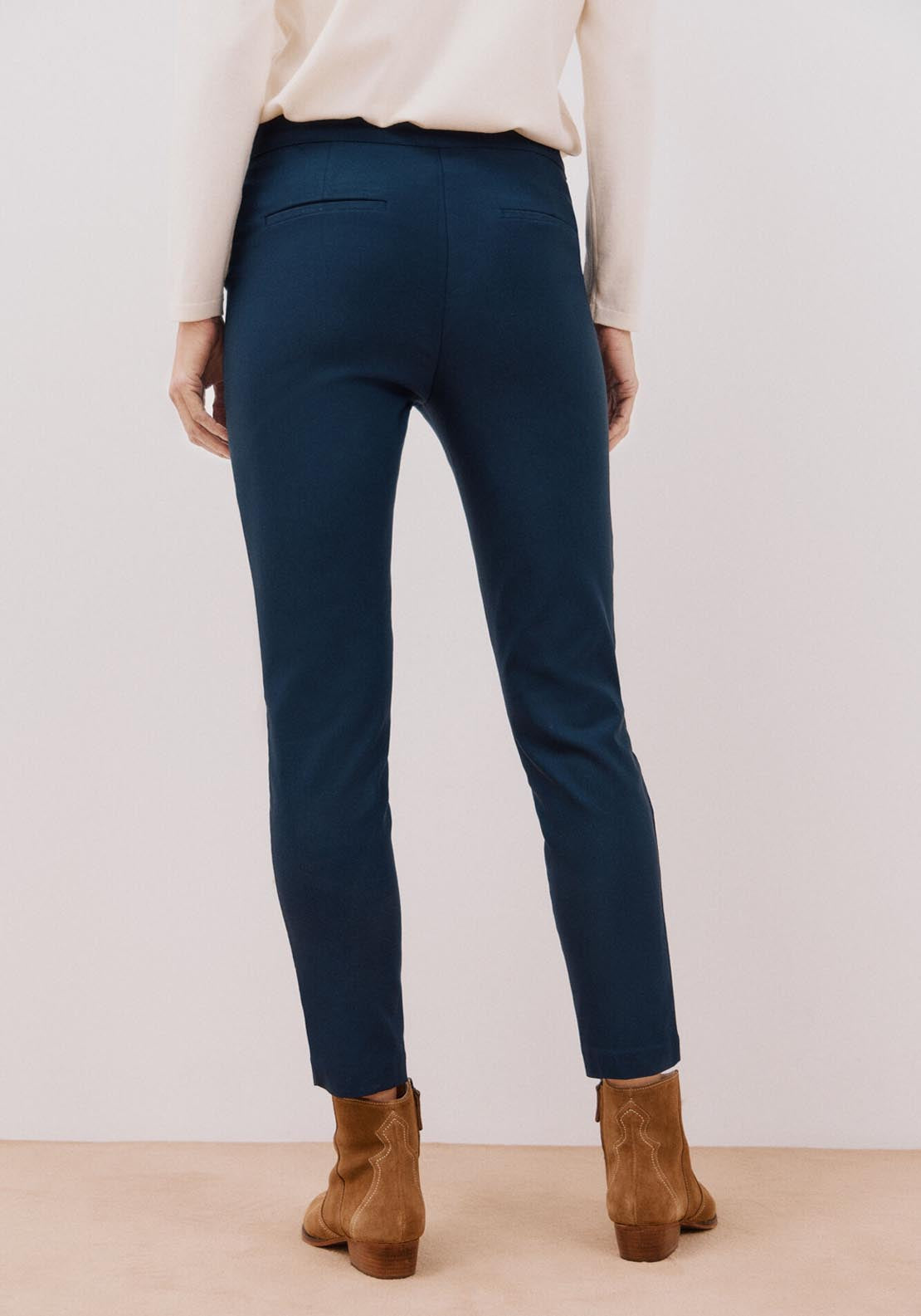 Cortefiel Super Stretch Skinny Pants - Navy 2 Shaws Department Stores