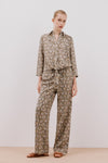 Printed Fluid Trousers - Green Print