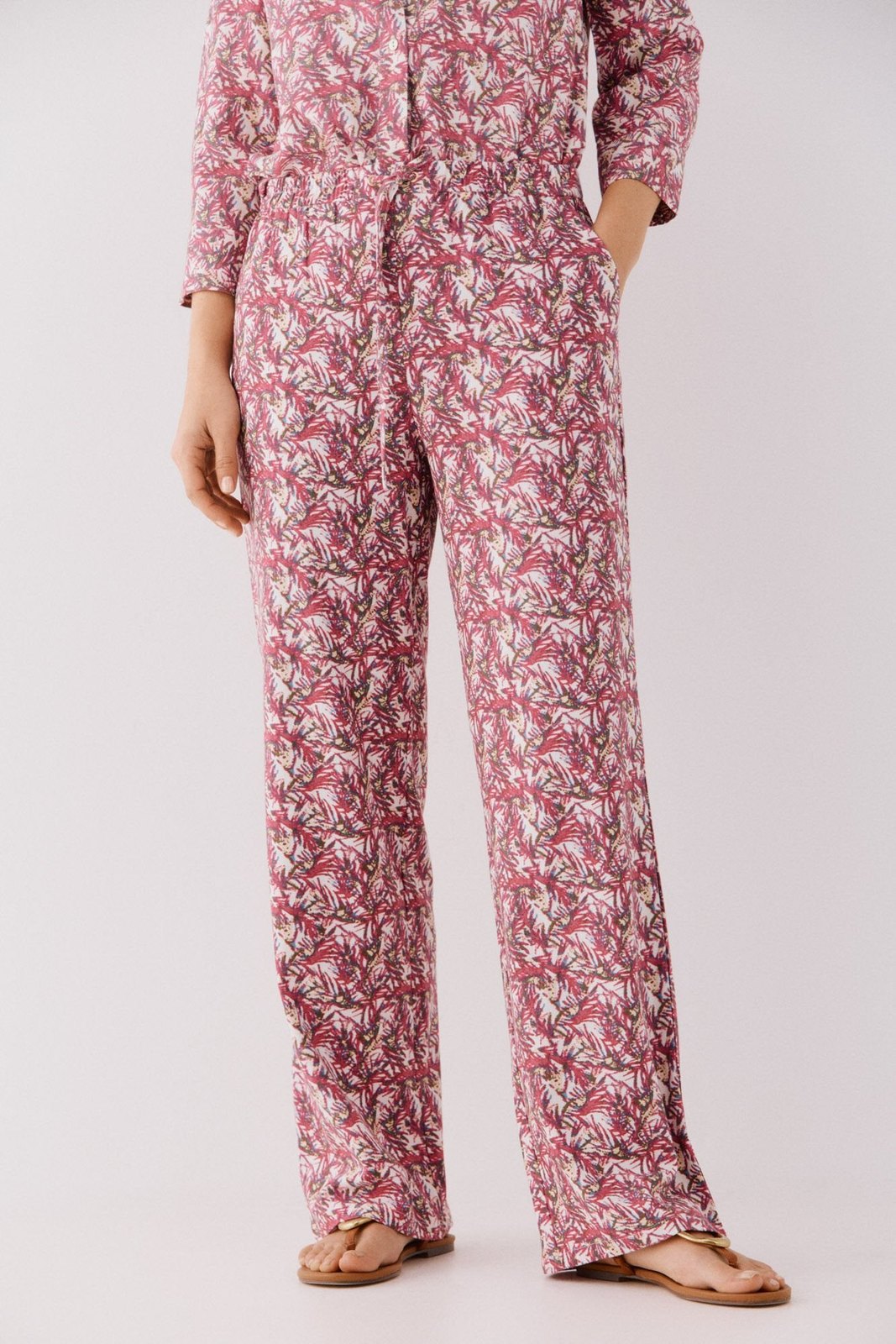 Cortefiel Printed Fluid Trousers - Multicoloured 6 Shaws Department Stores