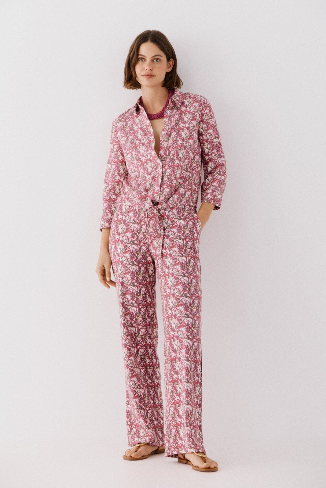 Cortefiel Printed Fluid Trousers - Multicoloured 7 Shaws Department Stores
