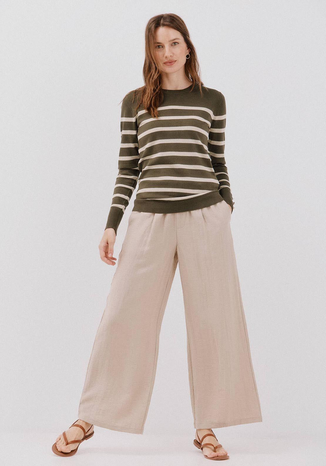 Striped Sweater - Beige