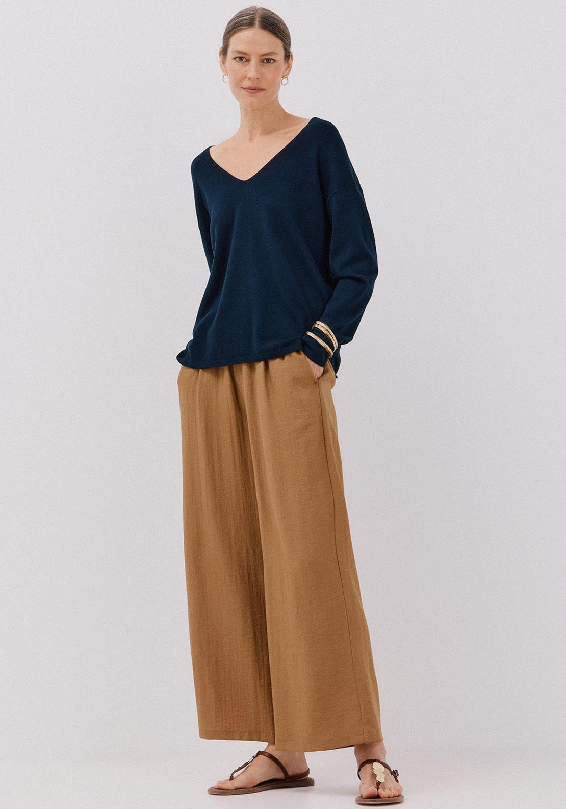 V Neck Sweater - Blue