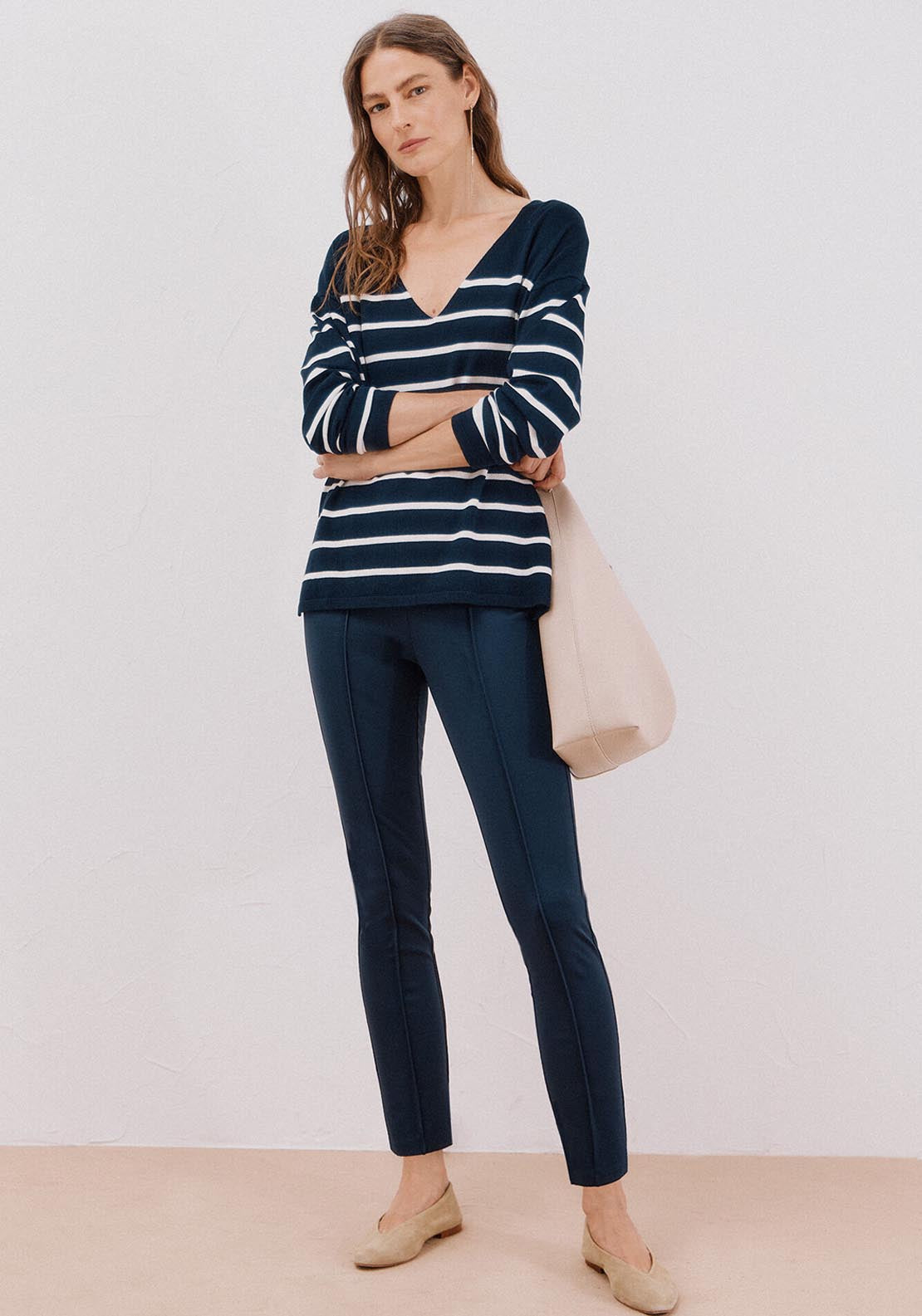 V Neck Sweater - Blue