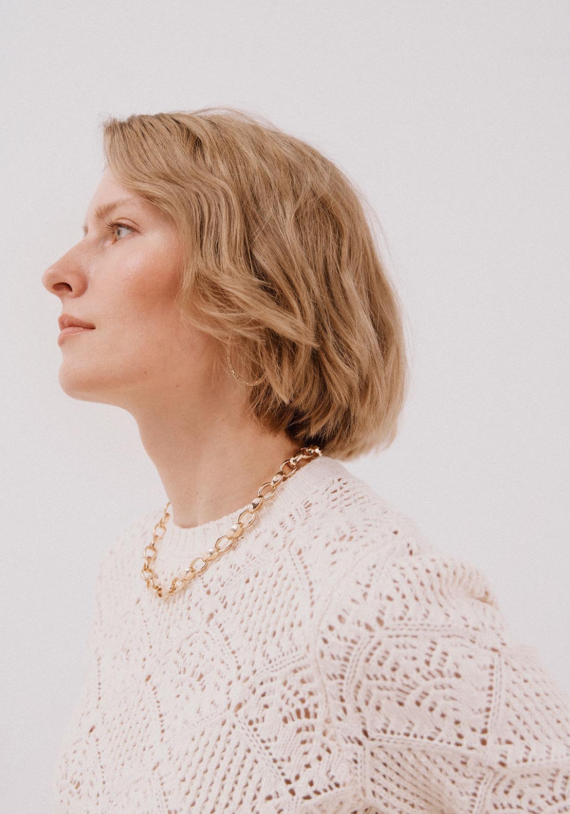 Cortefiel Combined Openwork Sweater - Cream 4 Shaws Department Stores