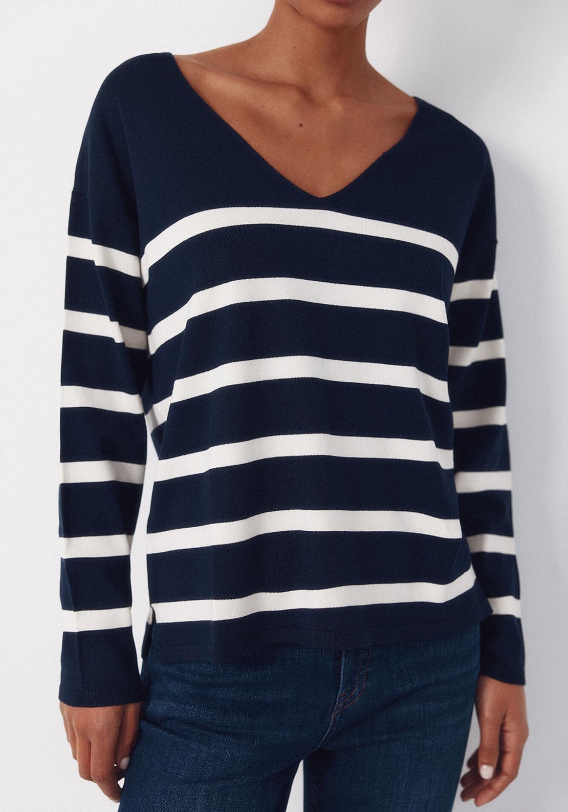 V Neck Jumper - Blue