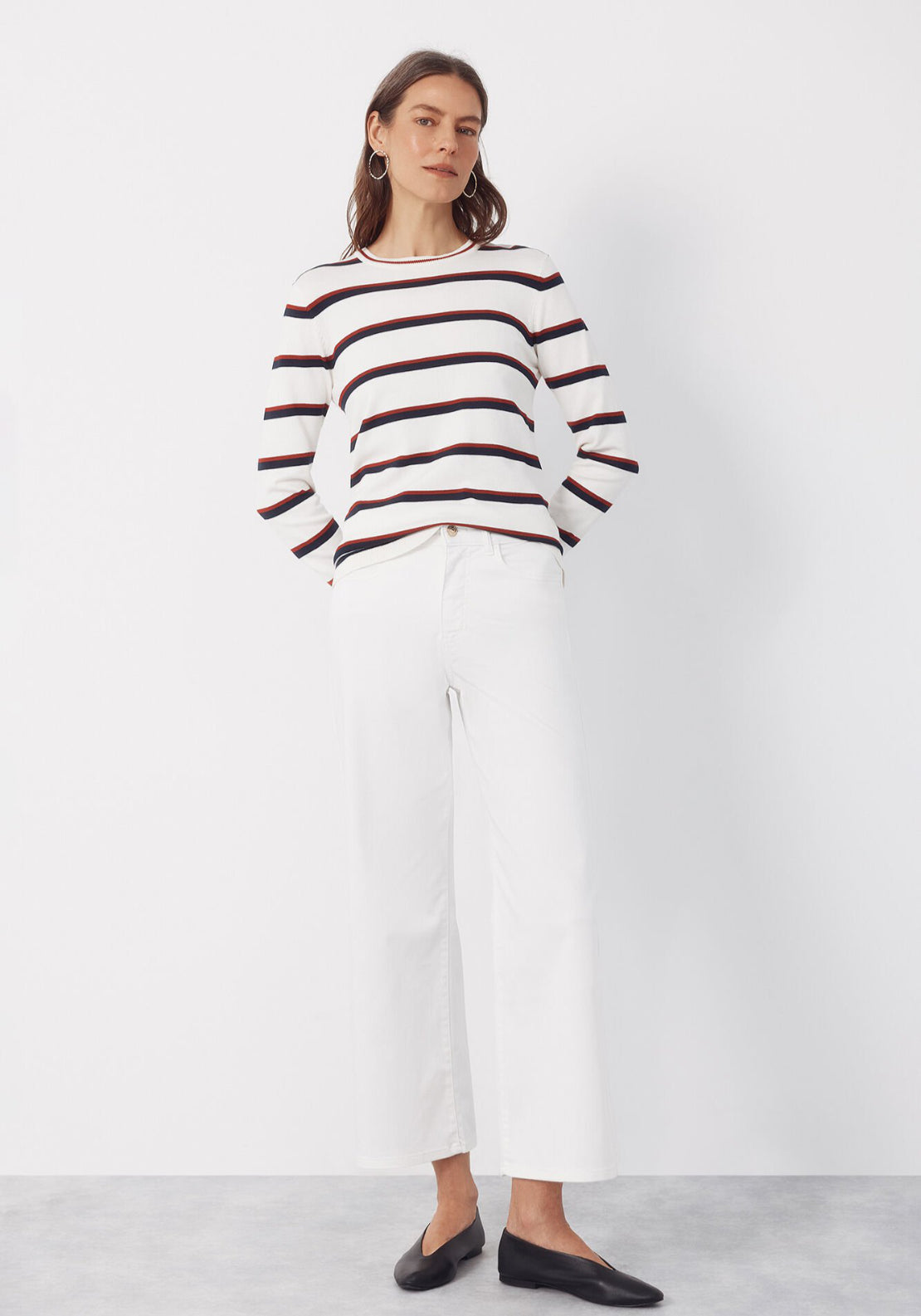 Cortefiel Striped Jersey Knit Jumper - Red 5 Shaws Department Stores