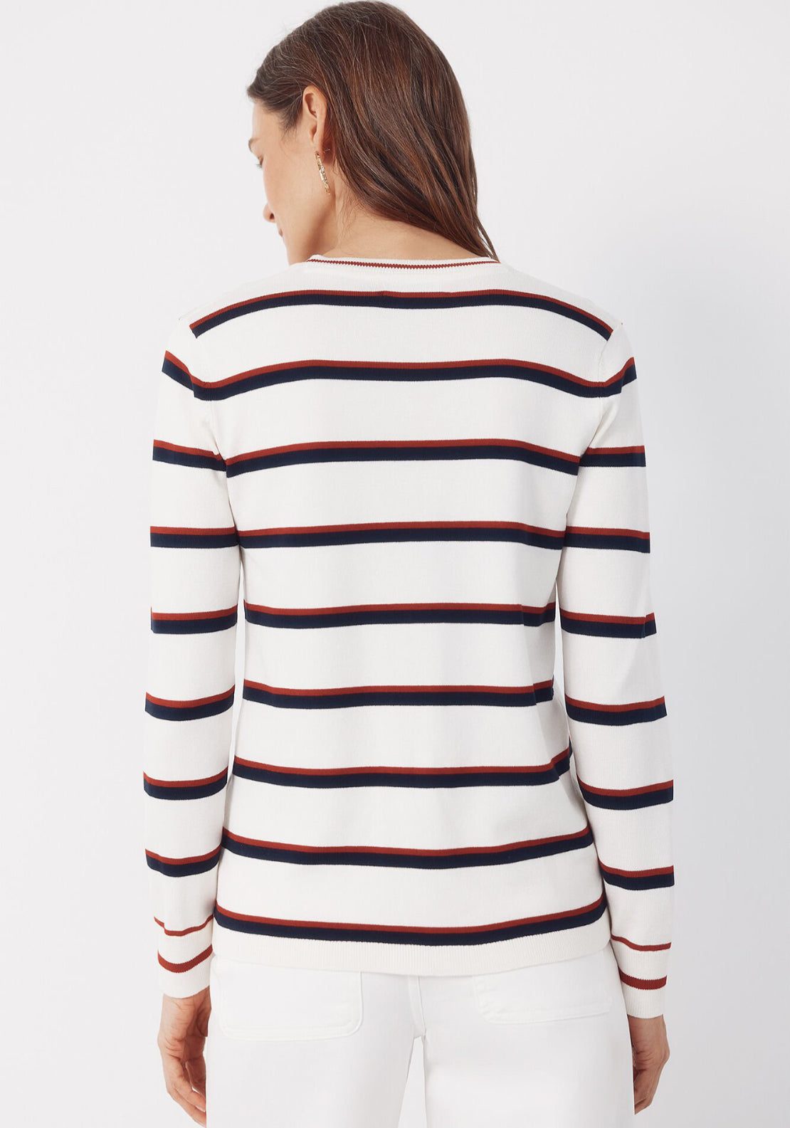 Cortefiel Striped Jersey Knit Jumper - Red 2 Shaws Department Stores