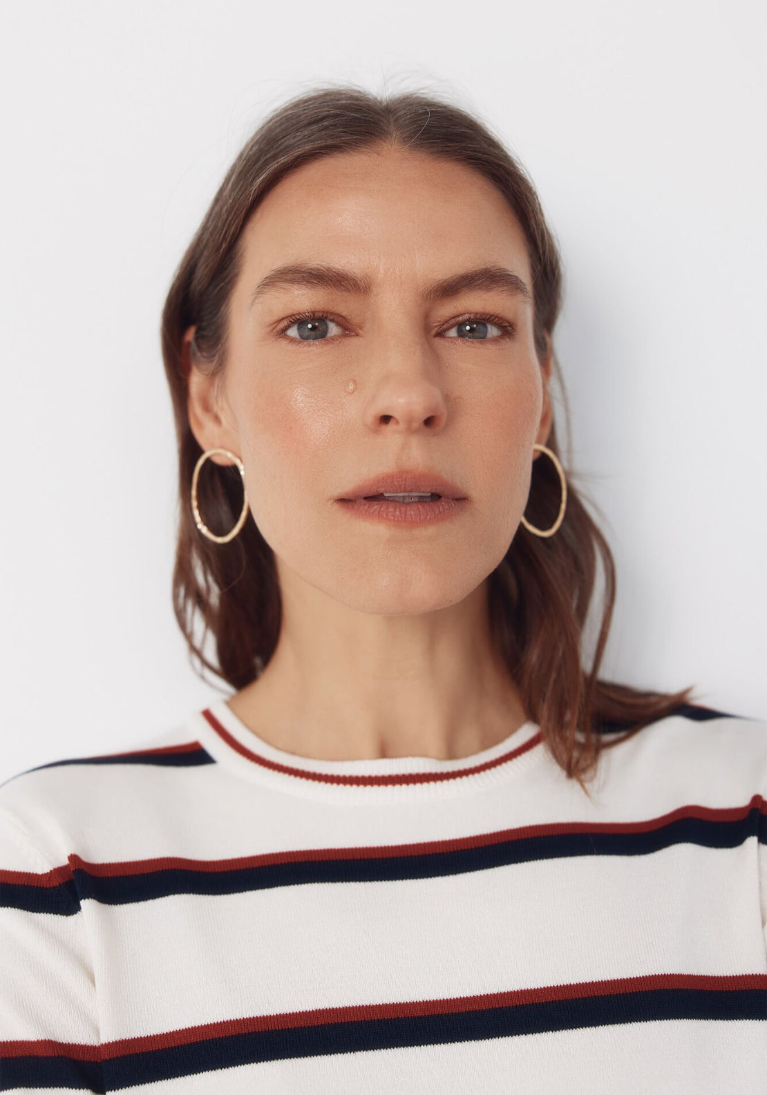 Cortefiel Striped Jersey Knit Jumper - Red 4 Shaws Department Stores