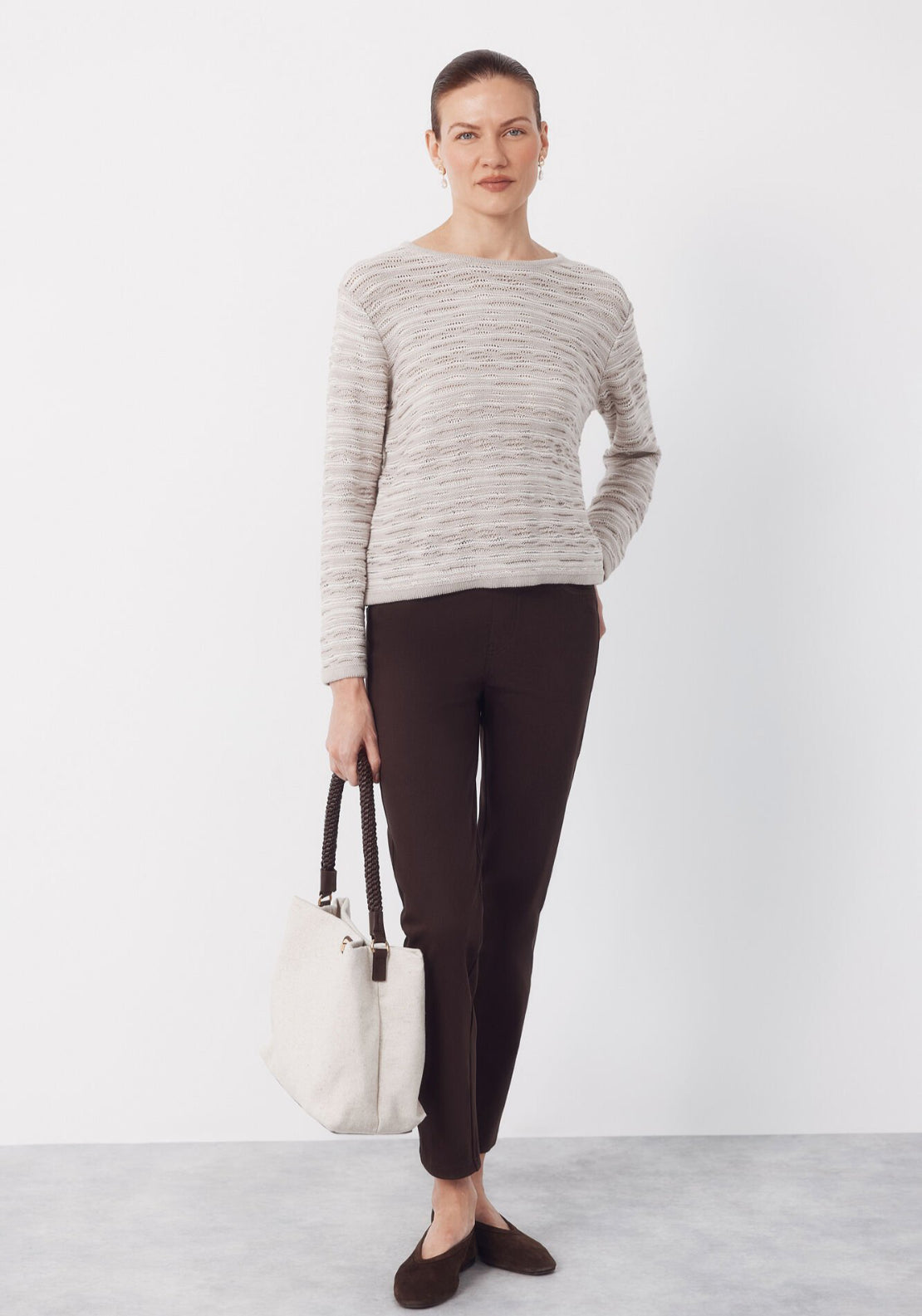 Cortefiel Jersey Knit Textured Jumper - Beige 6 Shaws Department Stores