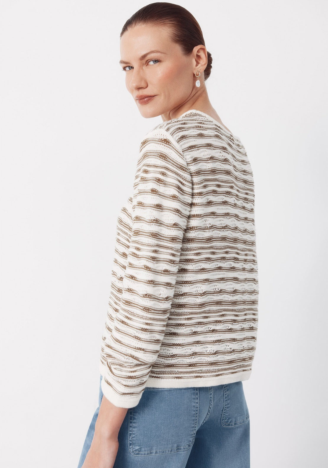 Jersey Knit Textured Jumper - Light Khaki