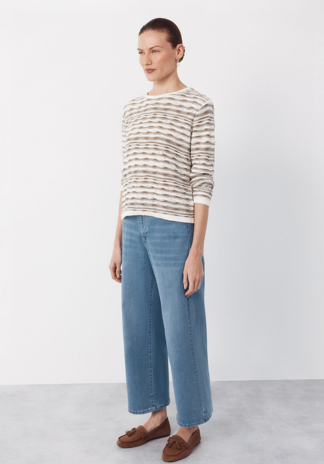 Jersey Knit Textured Jumper - Light Khaki