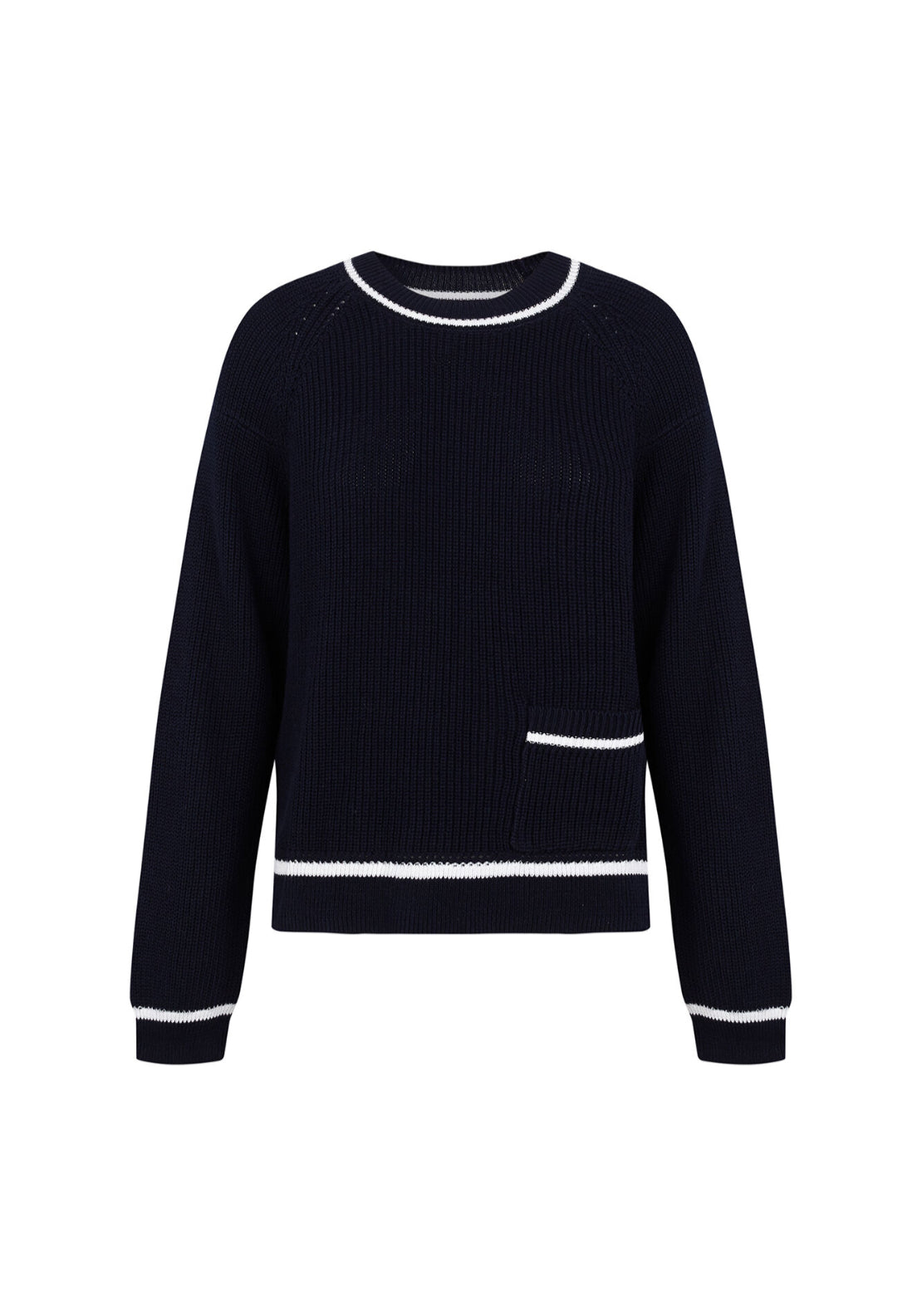 Cortefiel Contrast Combination Jumper - Navy 8 Shaws Department Stores