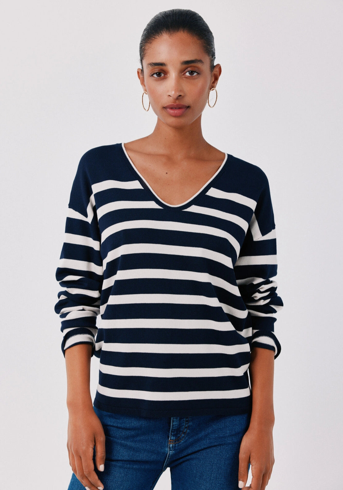 V-Neck Jumper - Blue Print