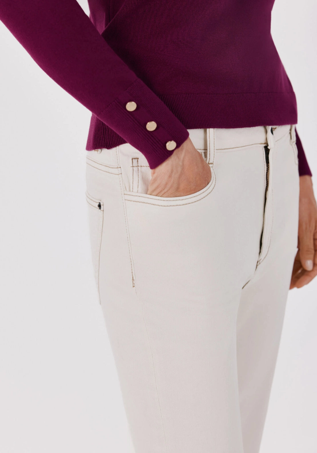 Cosy Crew Neck Sweater - Wine
