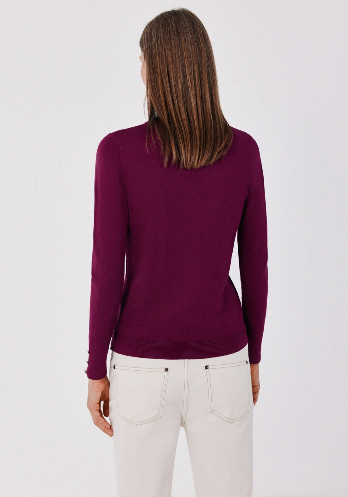 Cosy Crew Neck Sweater - Wine
