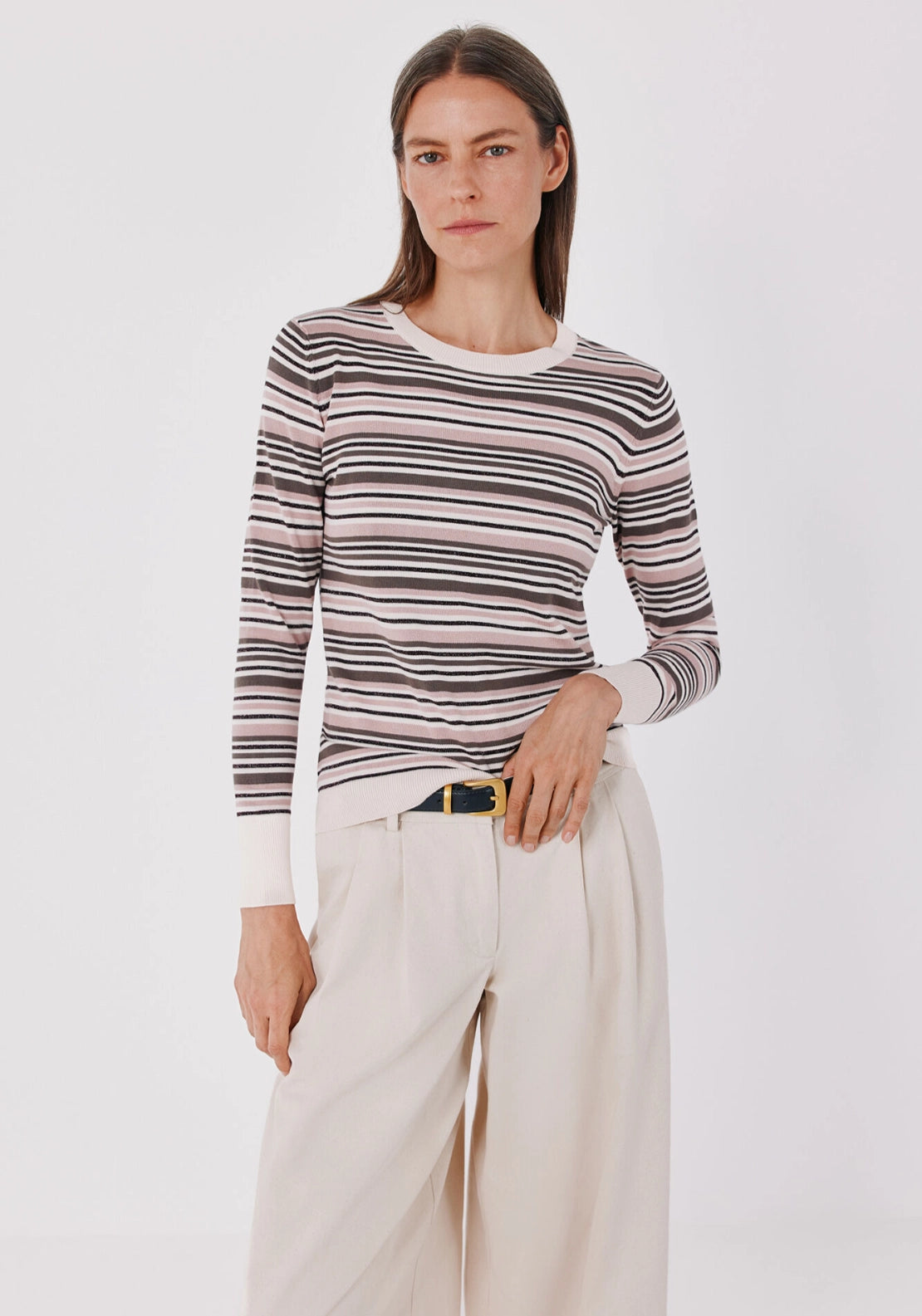Lurex Striped Knit Jumper - Multicoloured