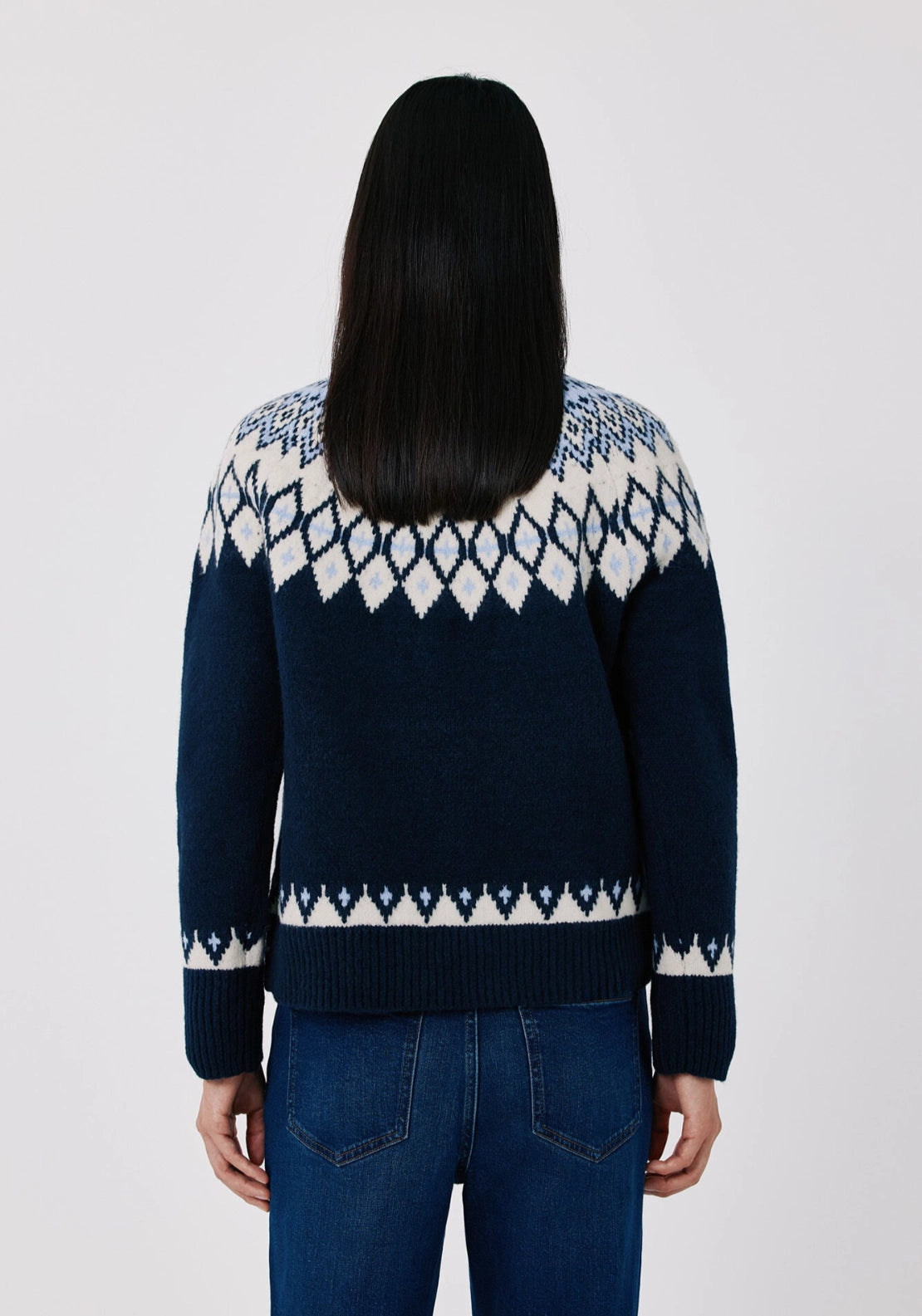 Jacquard Knit Jumper - Navy