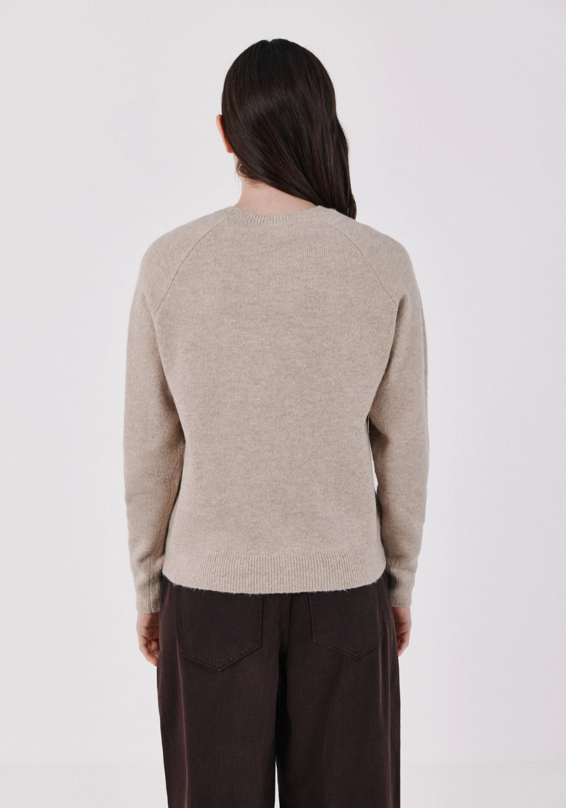 Button Accent Soft Jumper - Sand