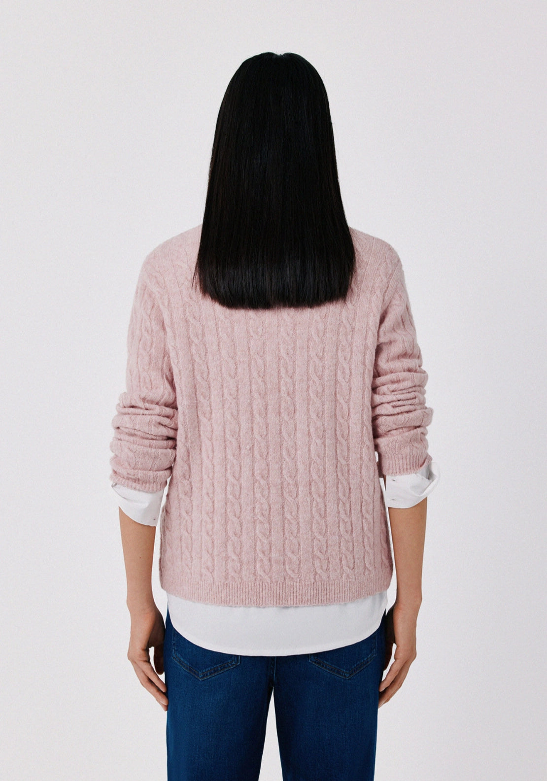 Light CableKnit Sweater - Pink