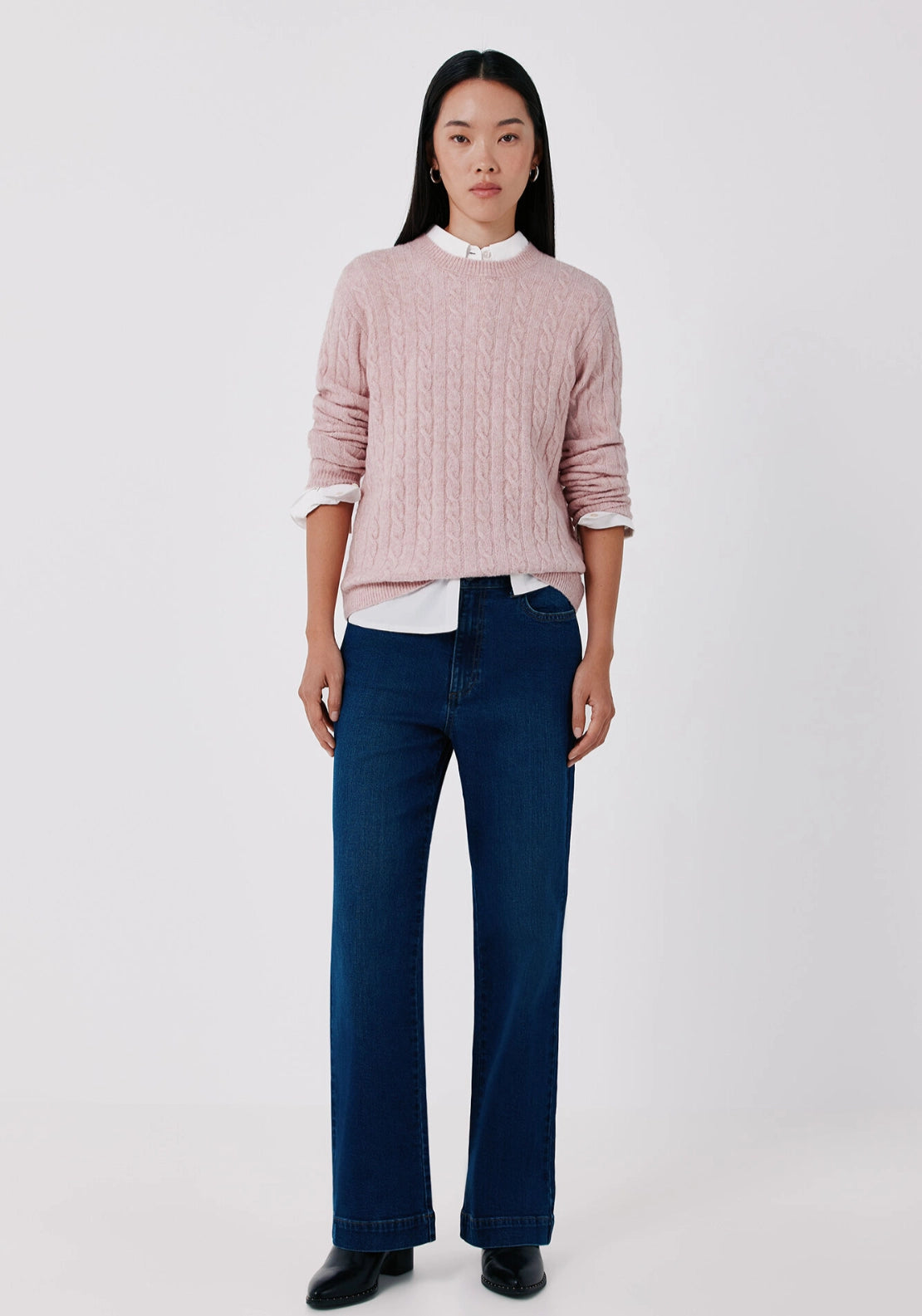 Light CableKnit Sweater - Pink