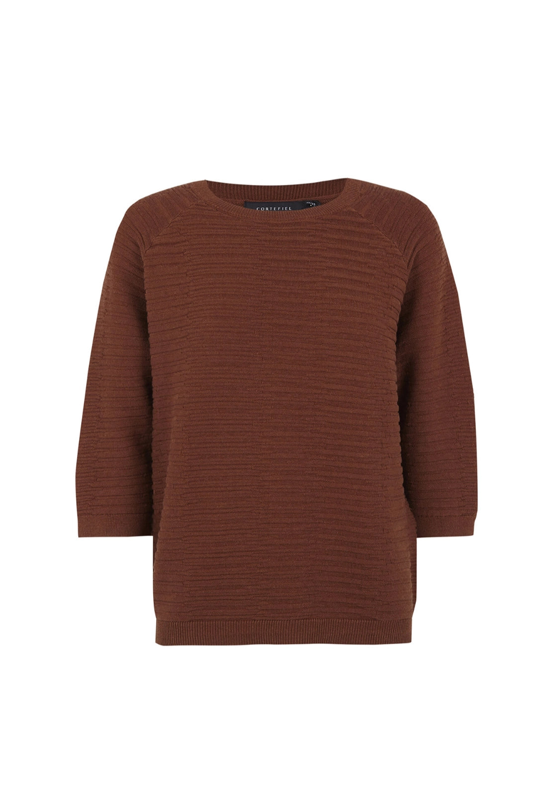Textured Fine Knit Jumper - Tan