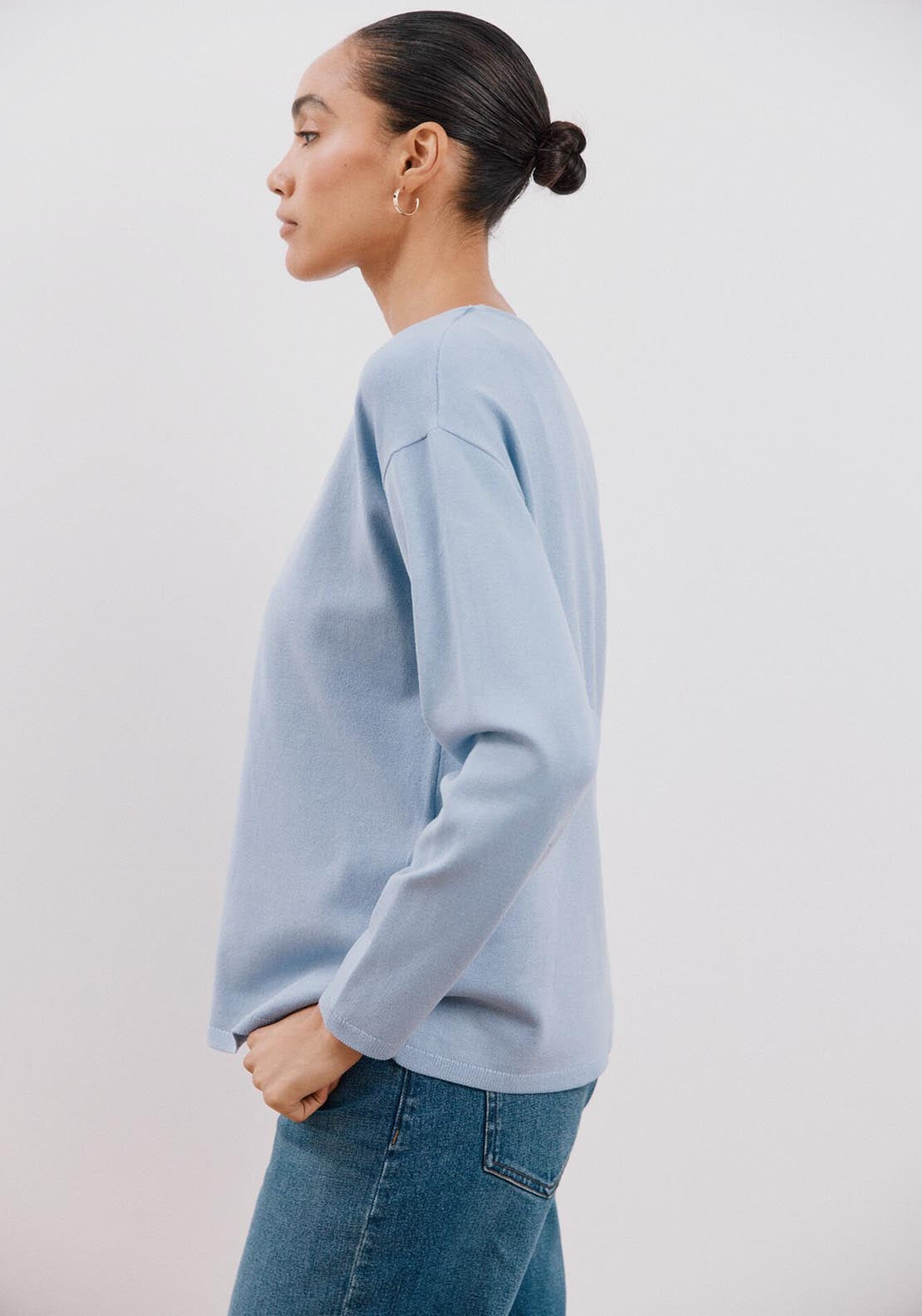 Cortefiel Jumper - Light Blue 2 Shaws Department Stores