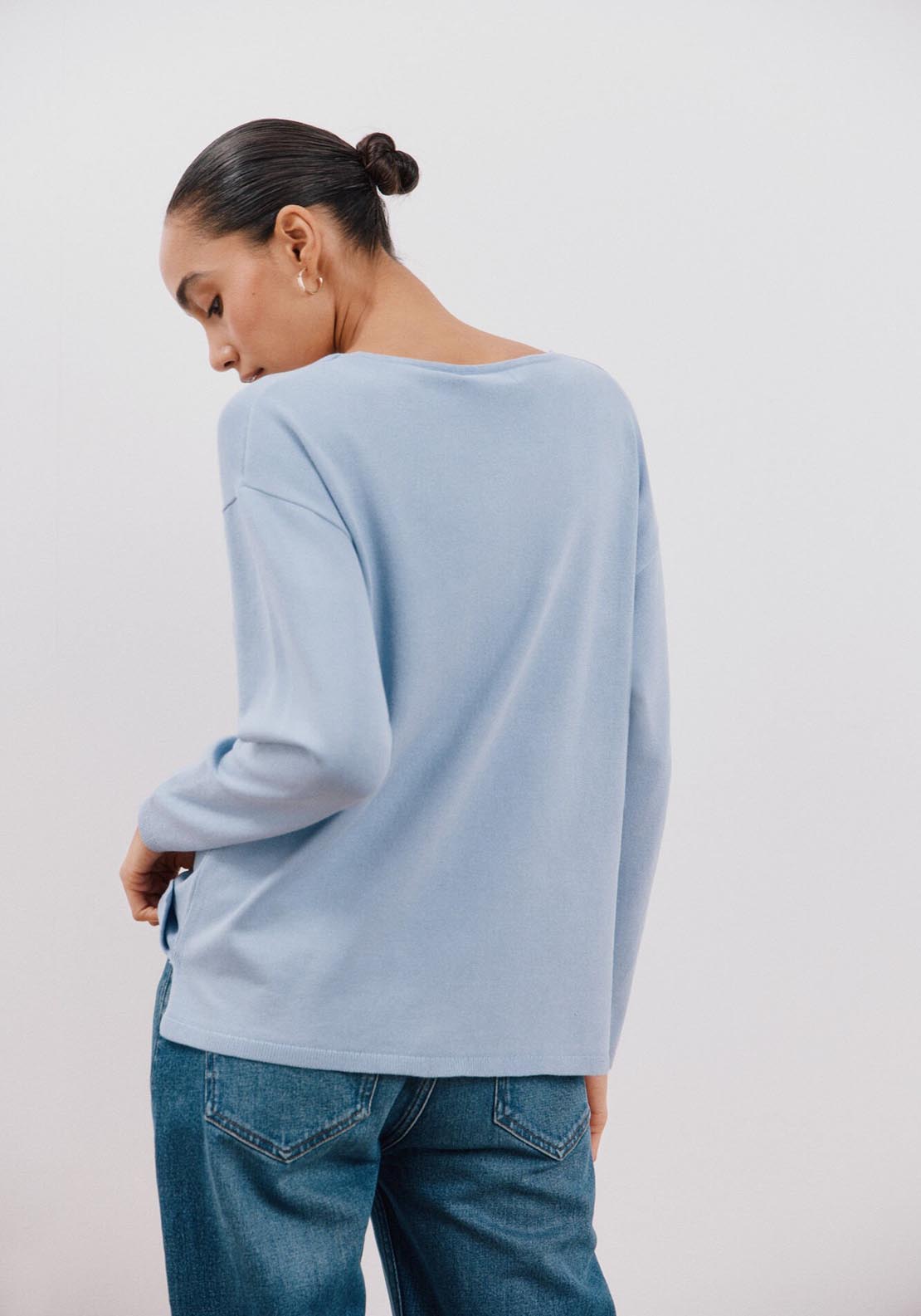 Cortefiel Jumper - Light Blue 3 Shaws Department Stores