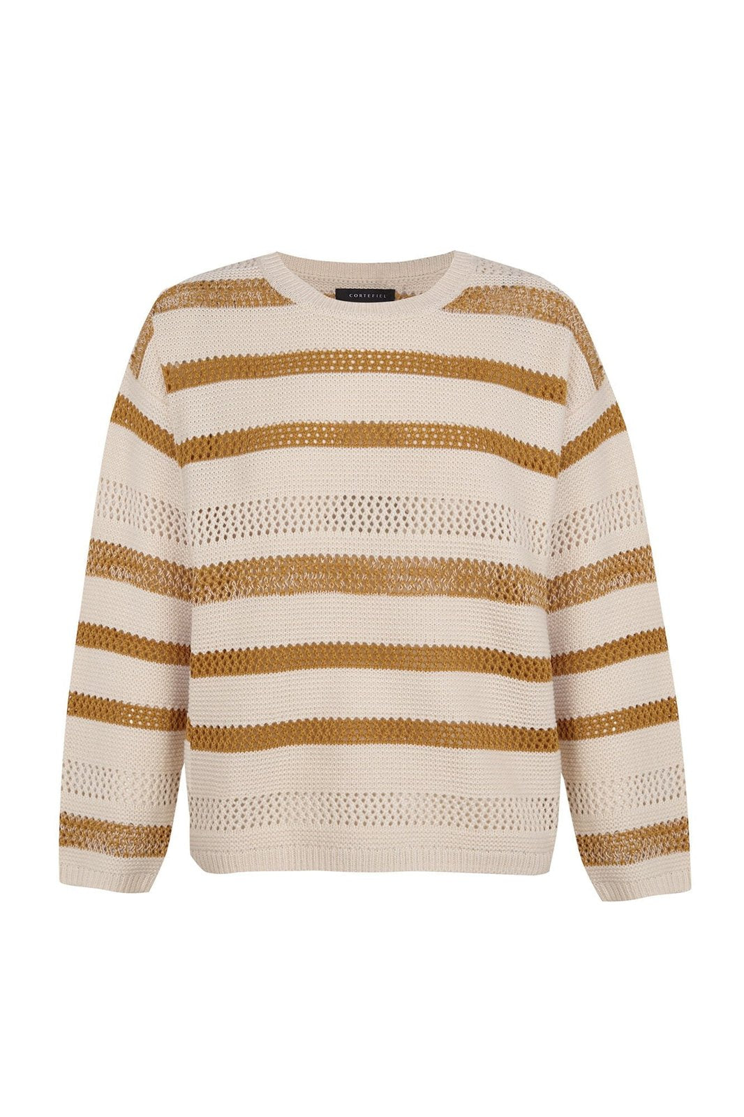 Cortefiel Two-tone striped jumper - Ivory 6 Shaws Department Stores
