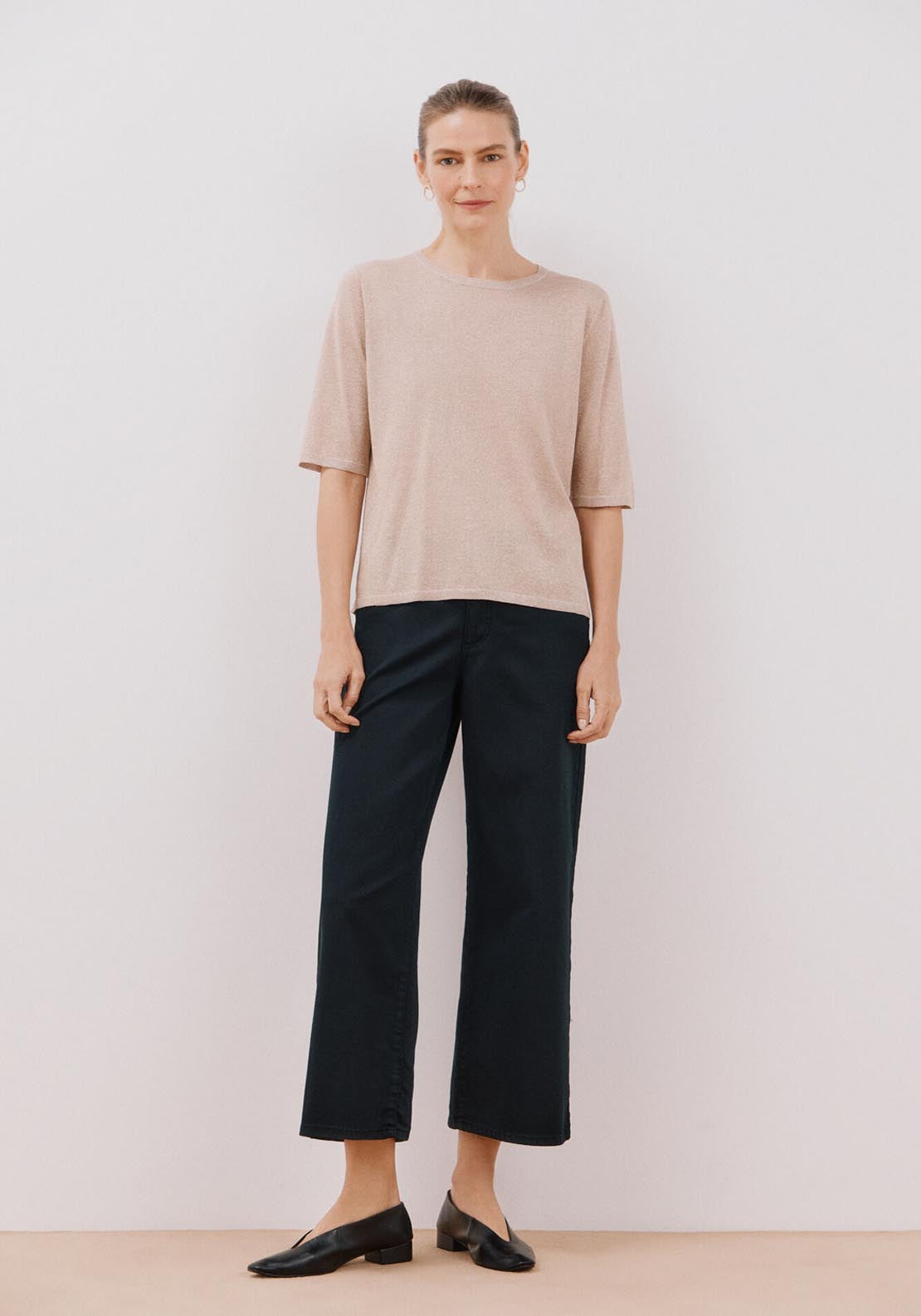 Cortefiel Metallic Jersey-Knit Jersey - Sand 3 Shaws Department Stores