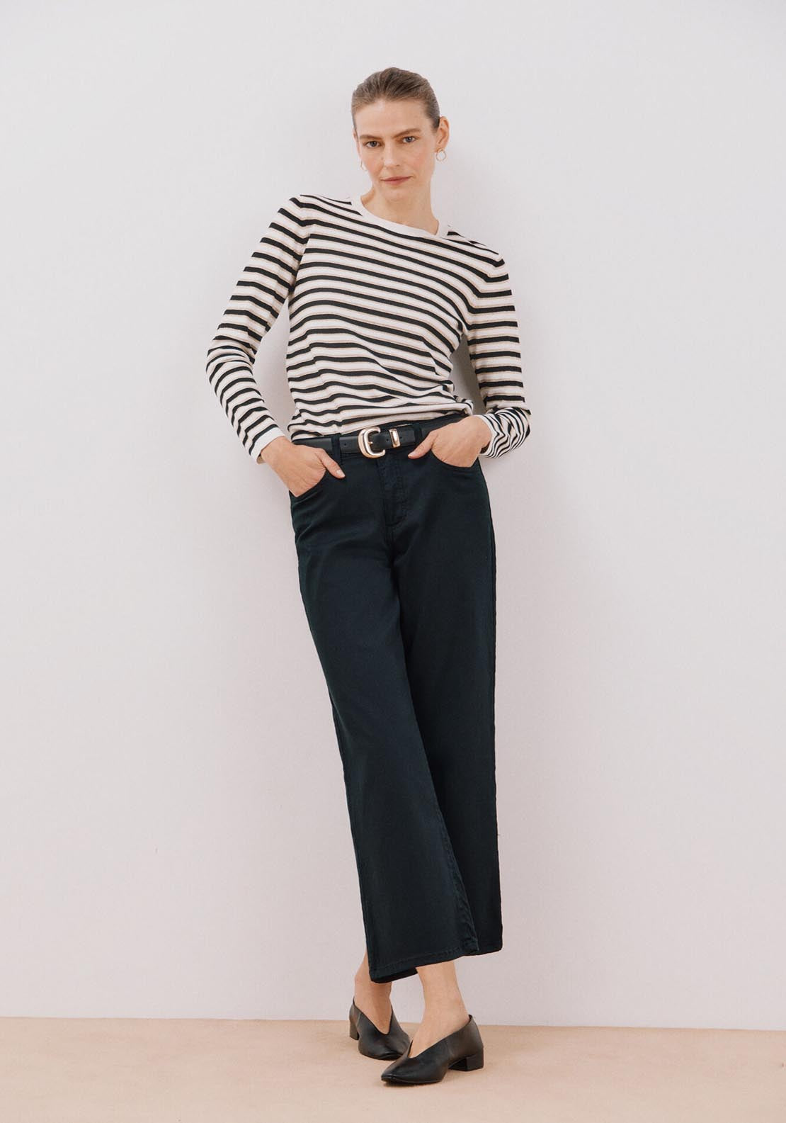 Cortefiel Lurex Stripes Jumper - Black 6 Shaws Department Stores