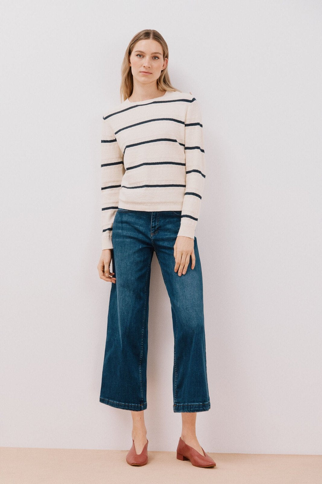 Cortefiel Two- buttons jersey - Navy 5 Shaws Department Stores