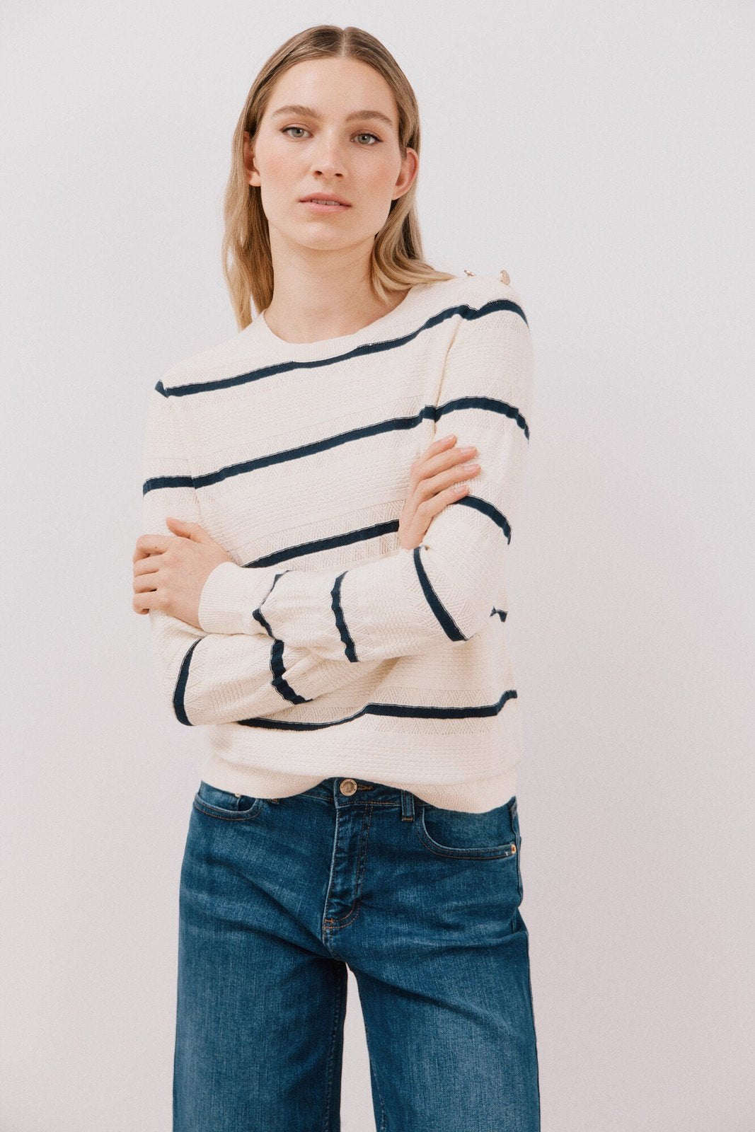 Cortefiel Two- buttons jersey - Navy 4 Shaws Department Stores
