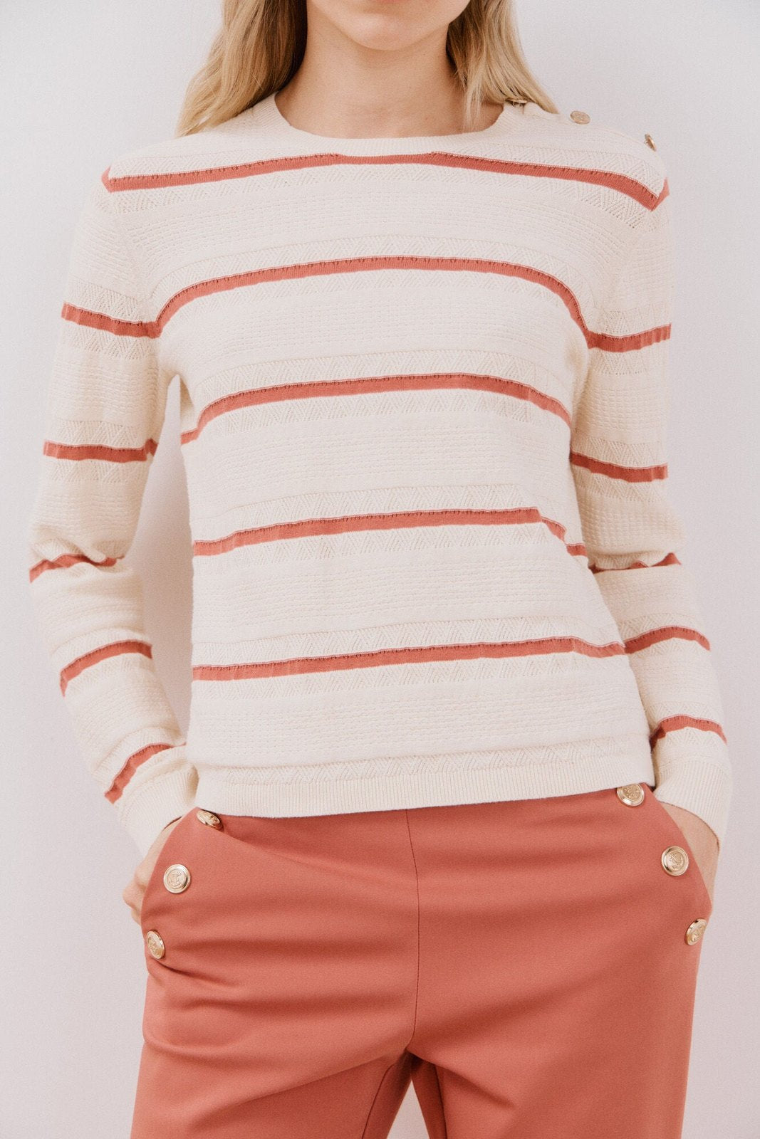 Cortefiel Two- buttons jersey - Pink 4 Shaws Department Stores