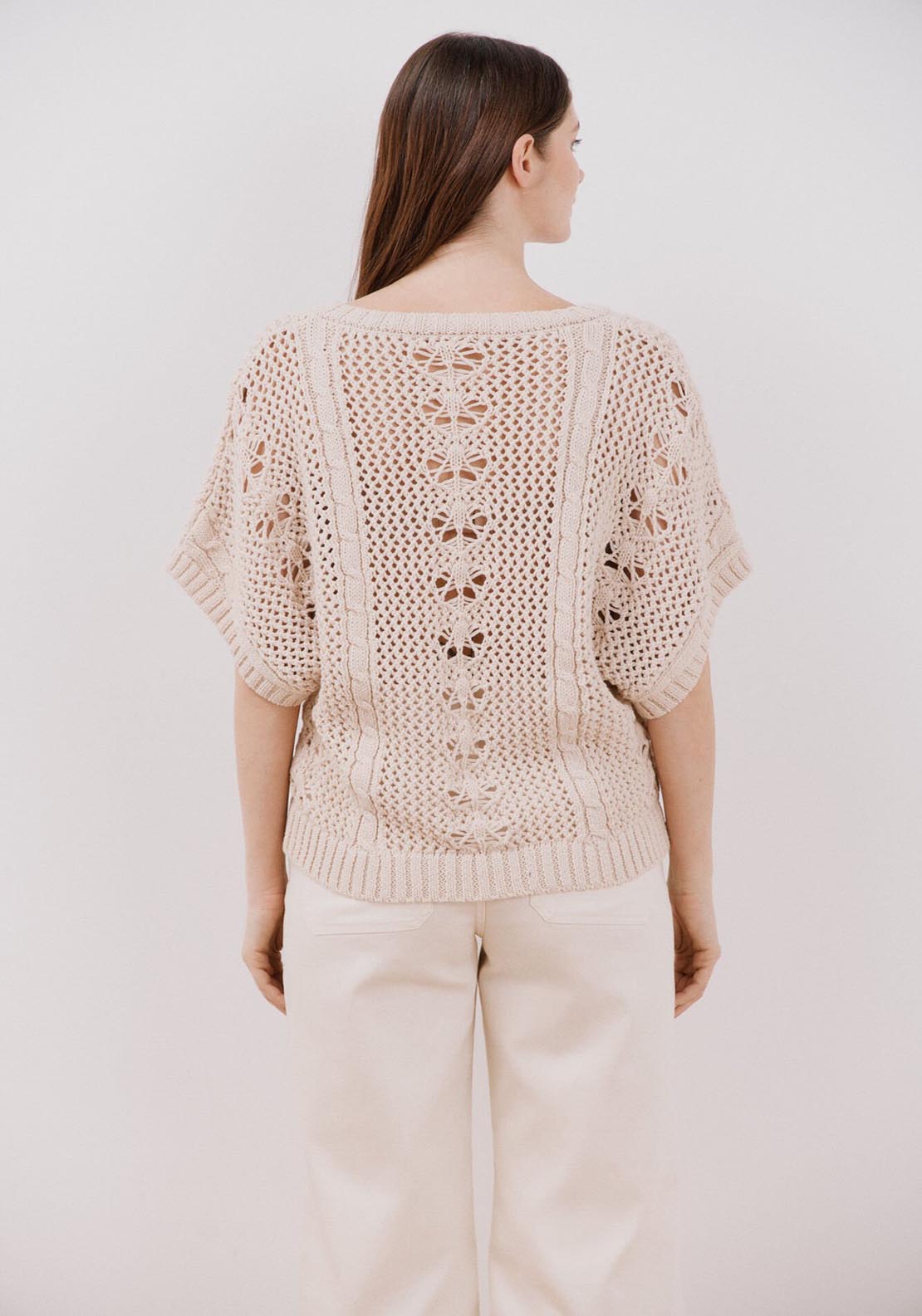 Cortefiel Wide Sleeve Jumper - Ivory 6 Shaws Department Stores