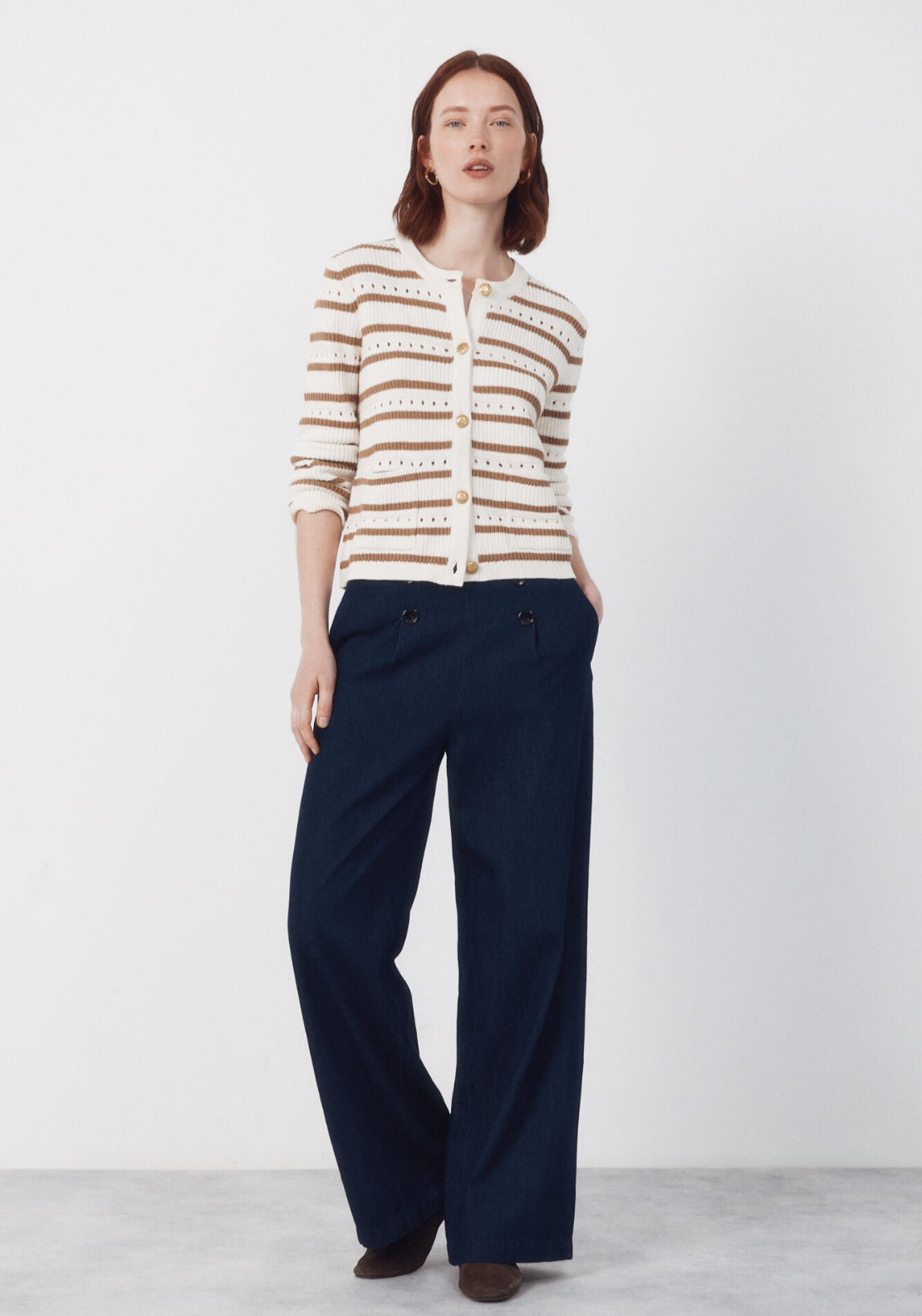 Cortefiel Short Buttoned Cotton Jacket - Brown 5 Shaws Department Stores
