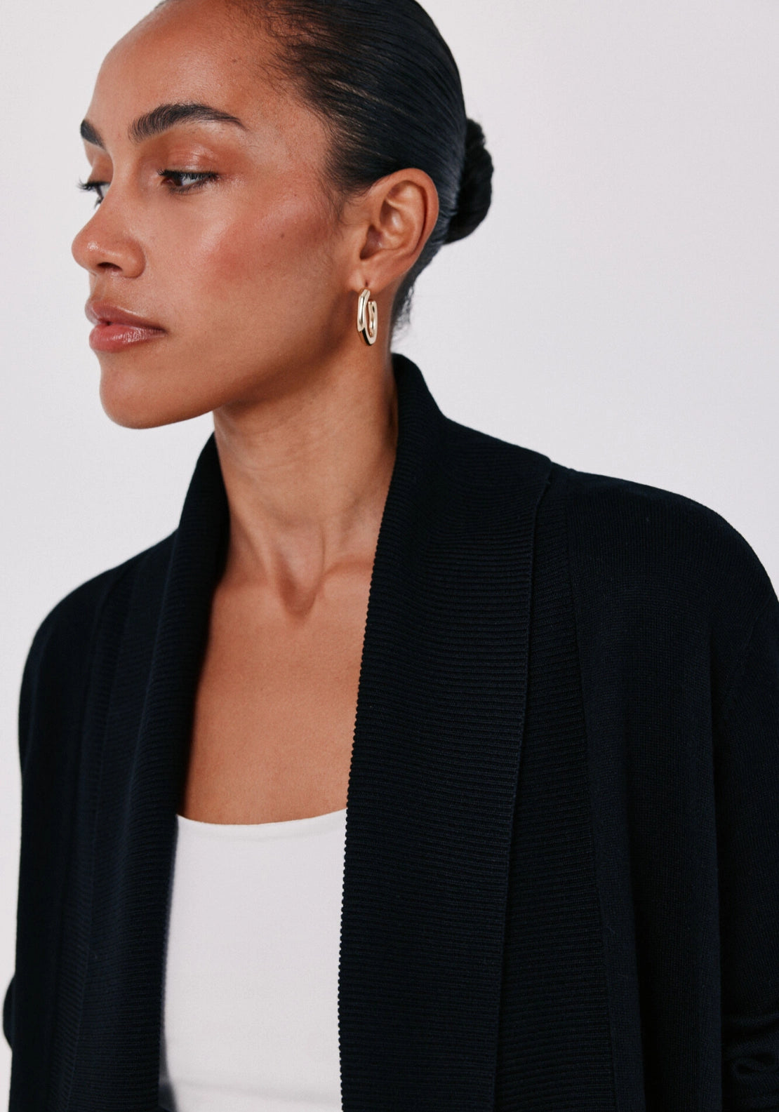 Shawl Collar Cardigan - Black