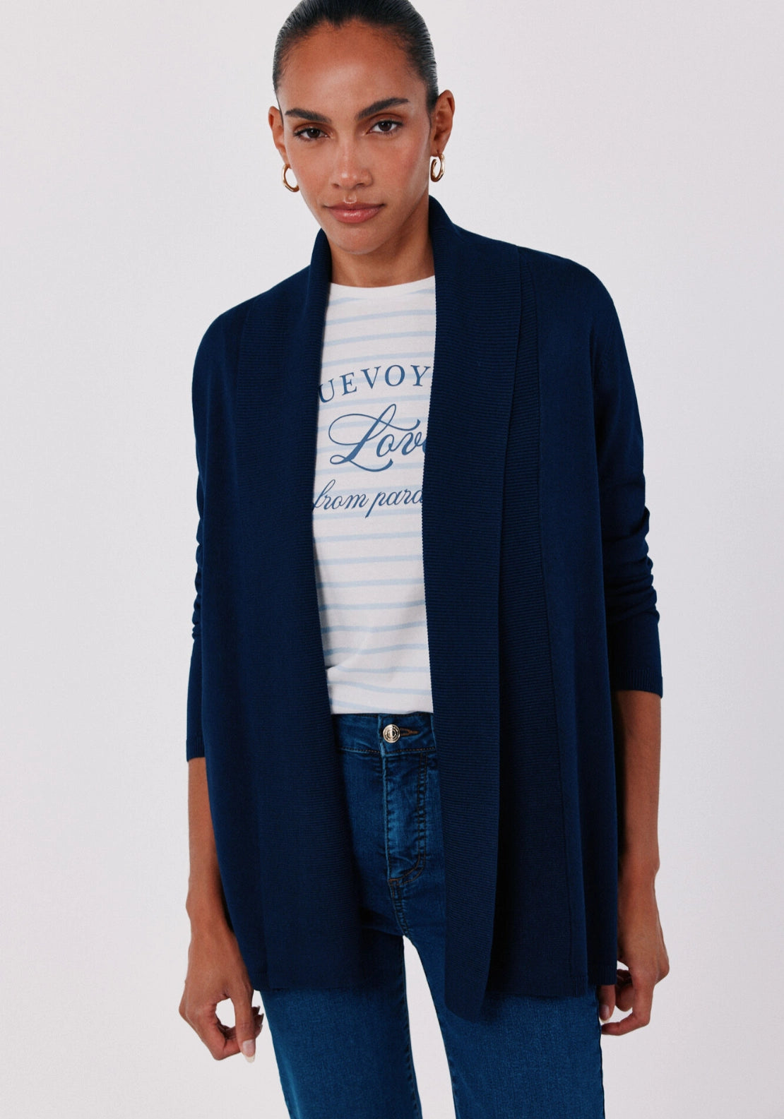 Shawl Collar Cardigan - Navy