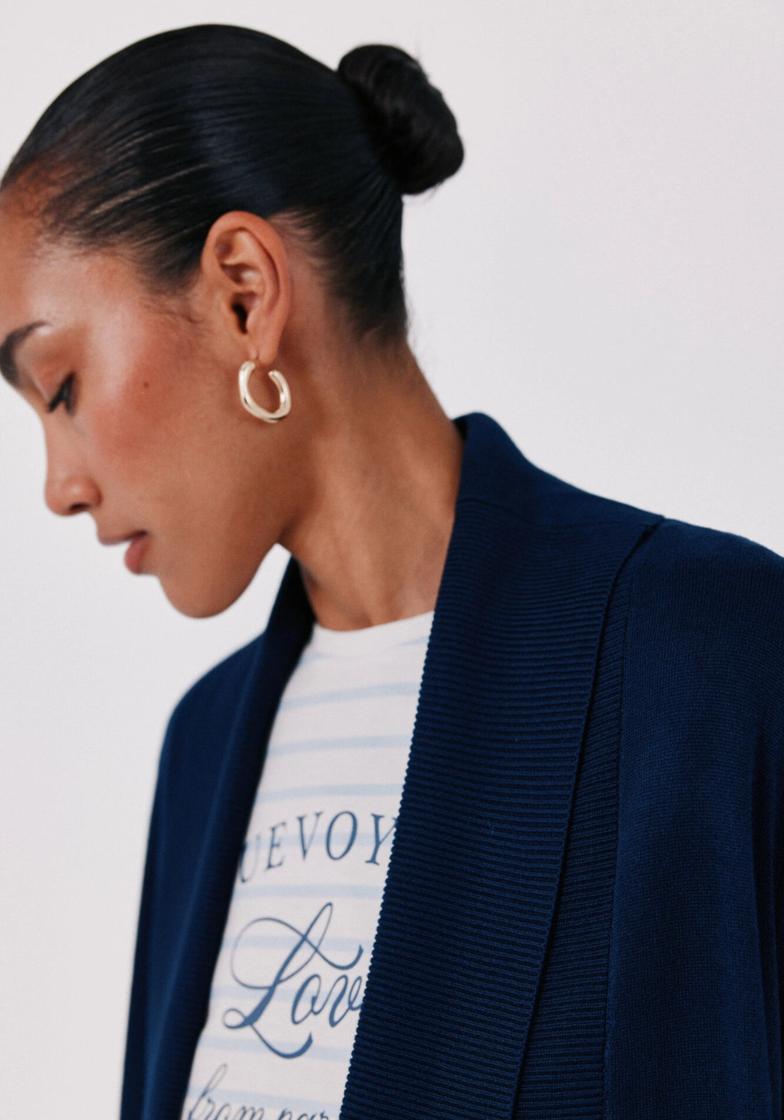 Shawl Collar Cardigan - Navy