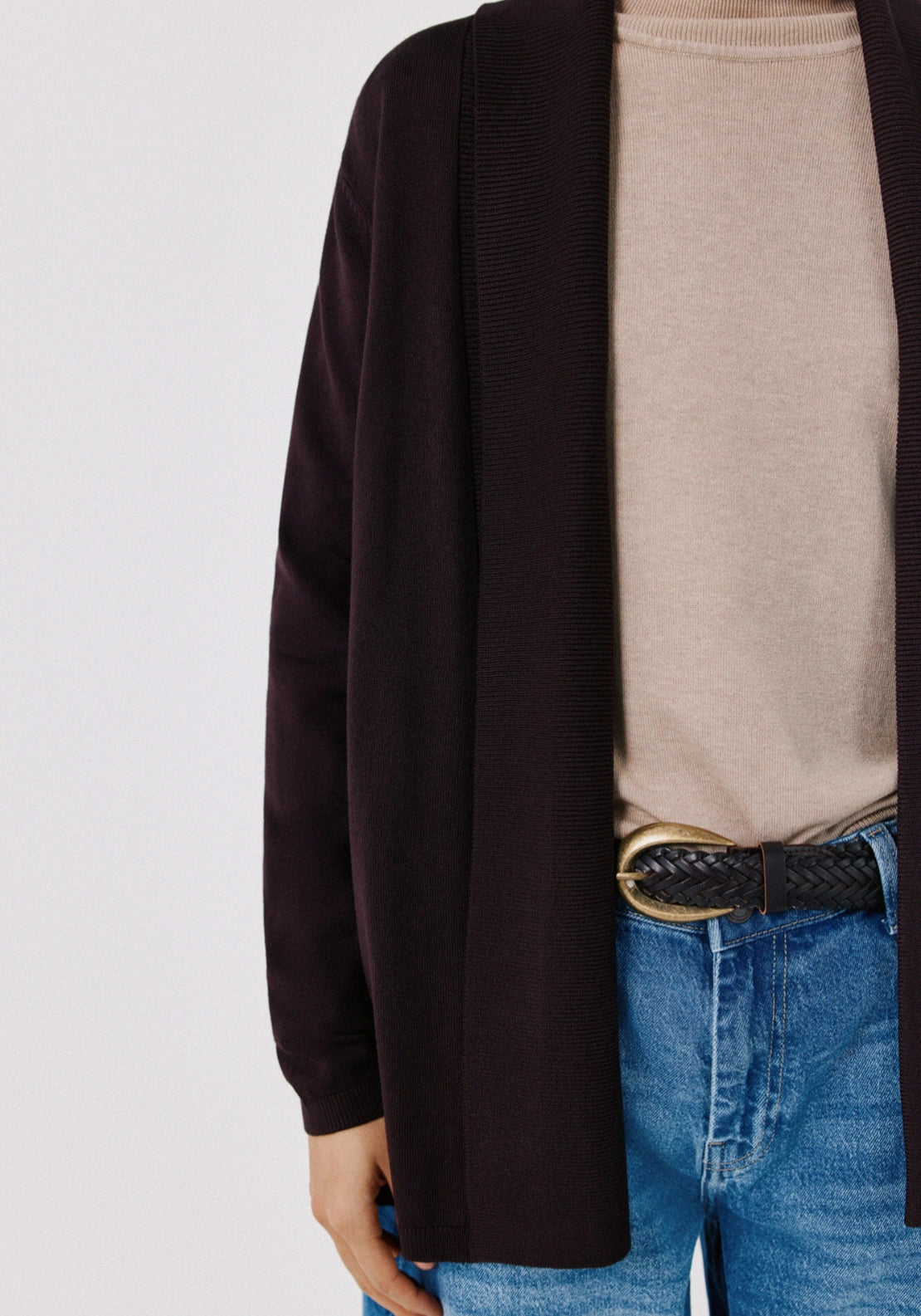 Shawl Collar Cardigan - Dark Brown