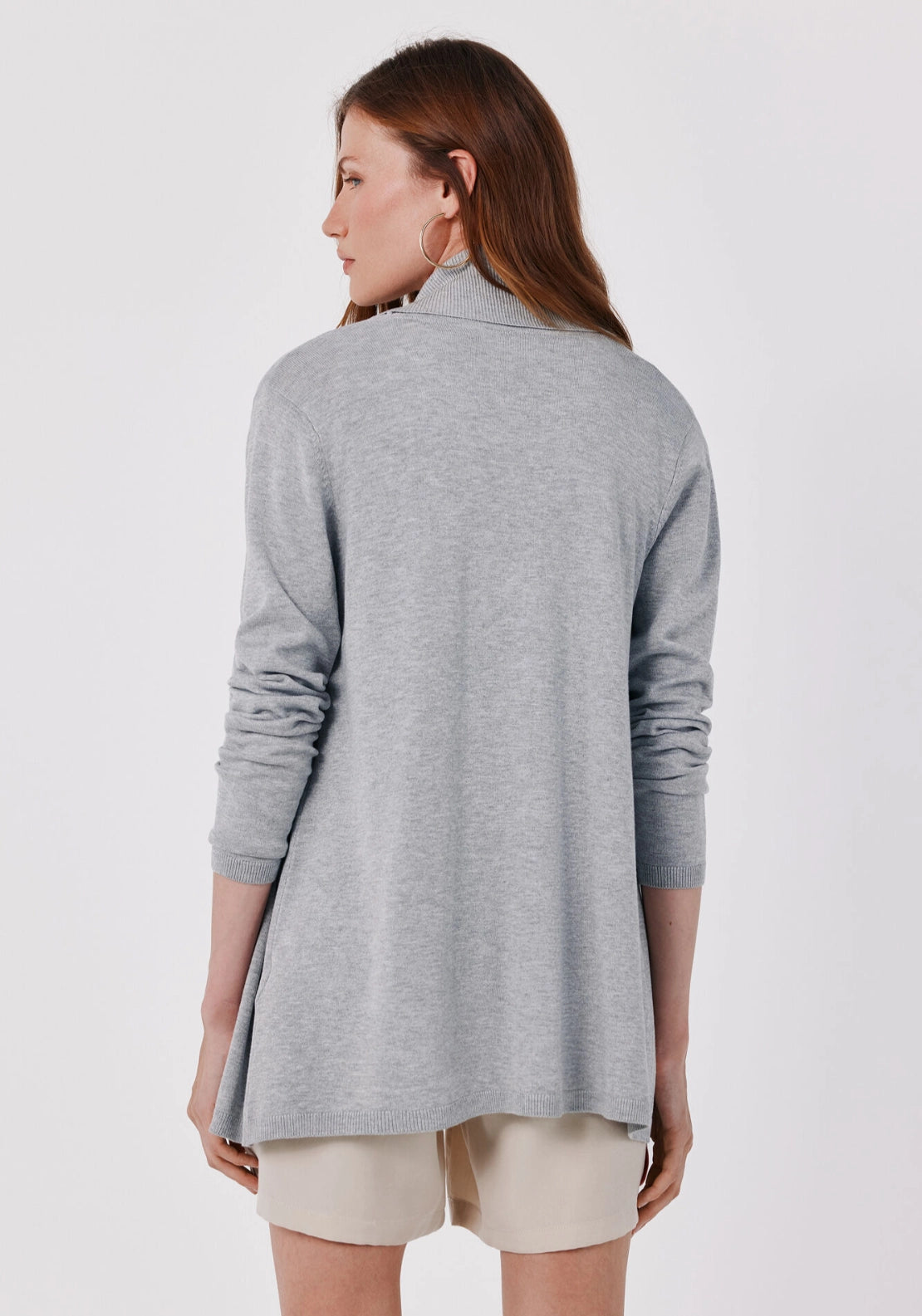 Shawl Collar Cardigan - Light Grey