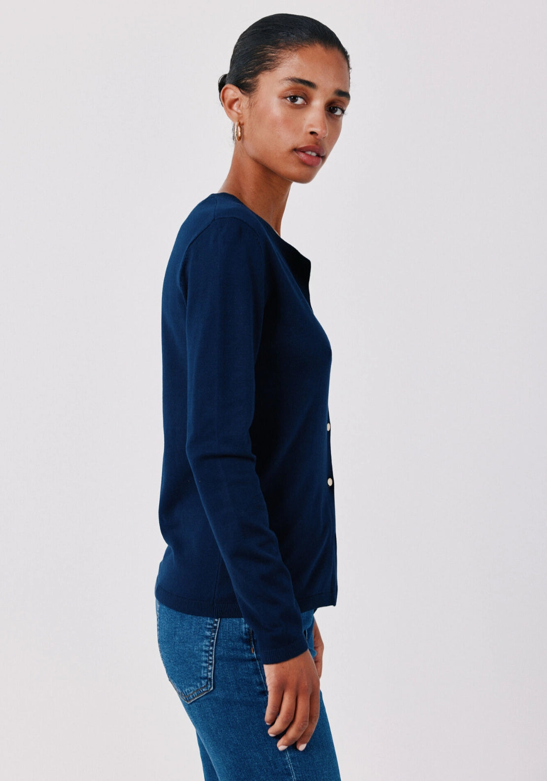 Basic Knit Cardigan - Navy