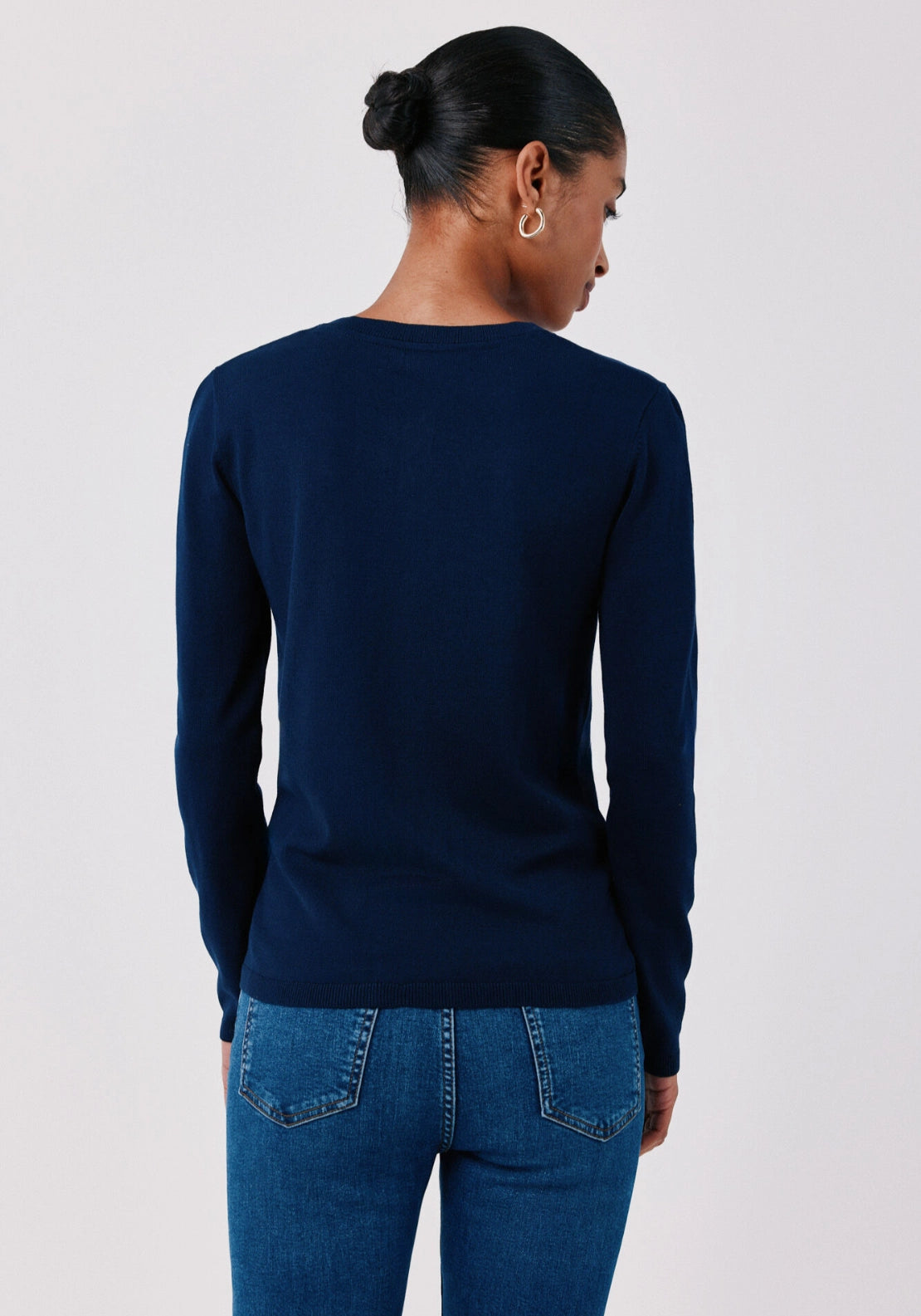 Basic Knit Cardigan - Navy